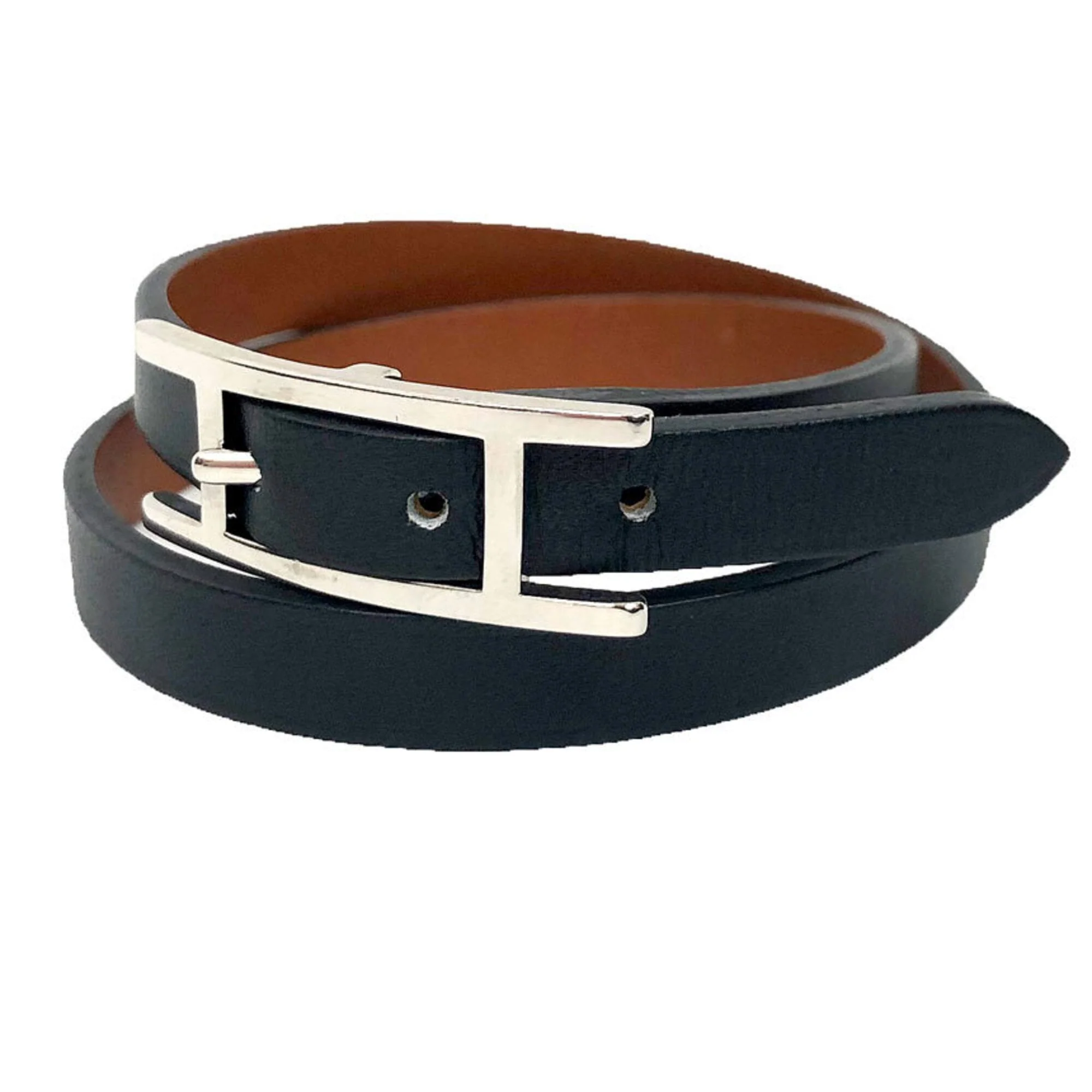 Bracelet Leather Black and Camel