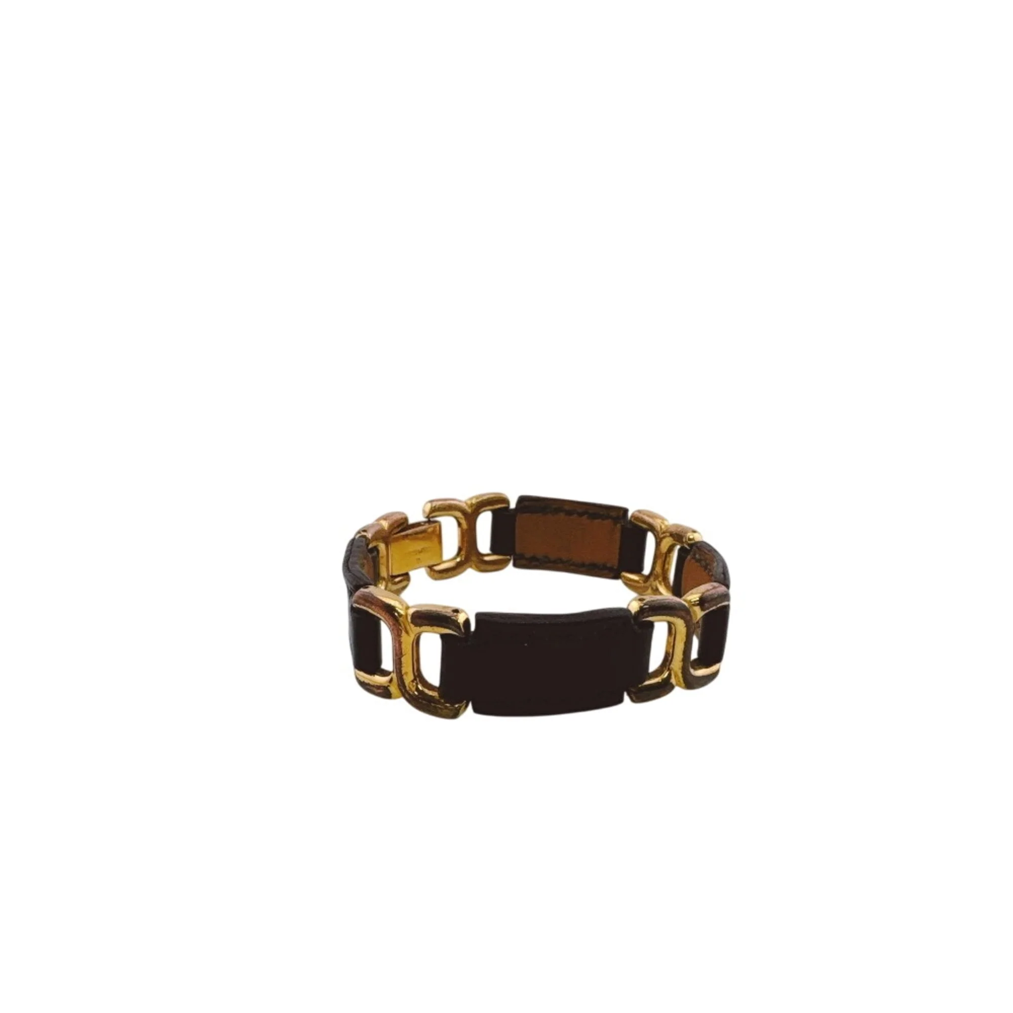 Bracelet Leather Black and Gold