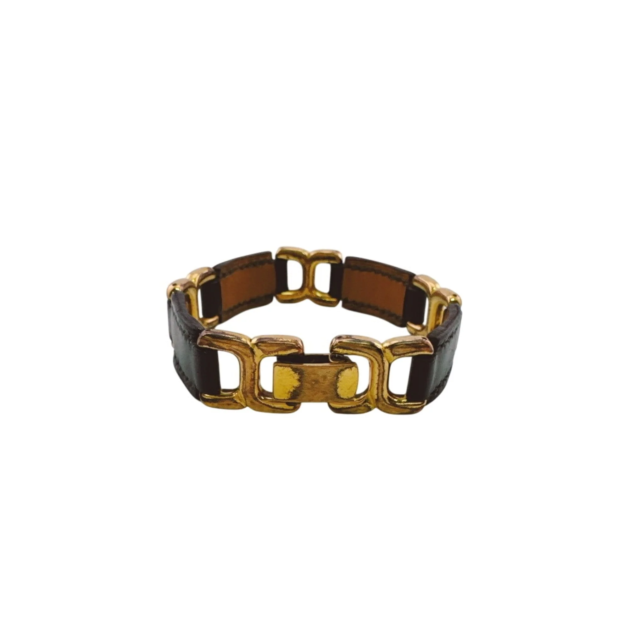 Bracelet Leather Black and Gold - Image 5