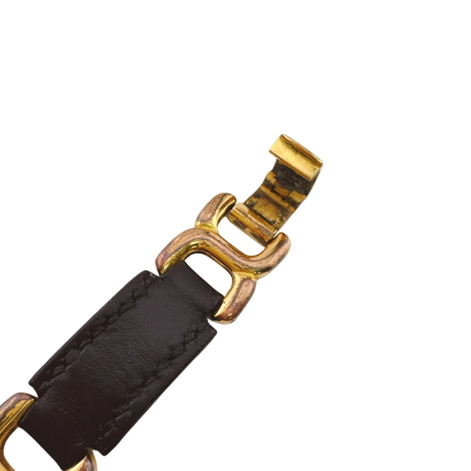 Bracelet Leather Black and Gold - Image 6