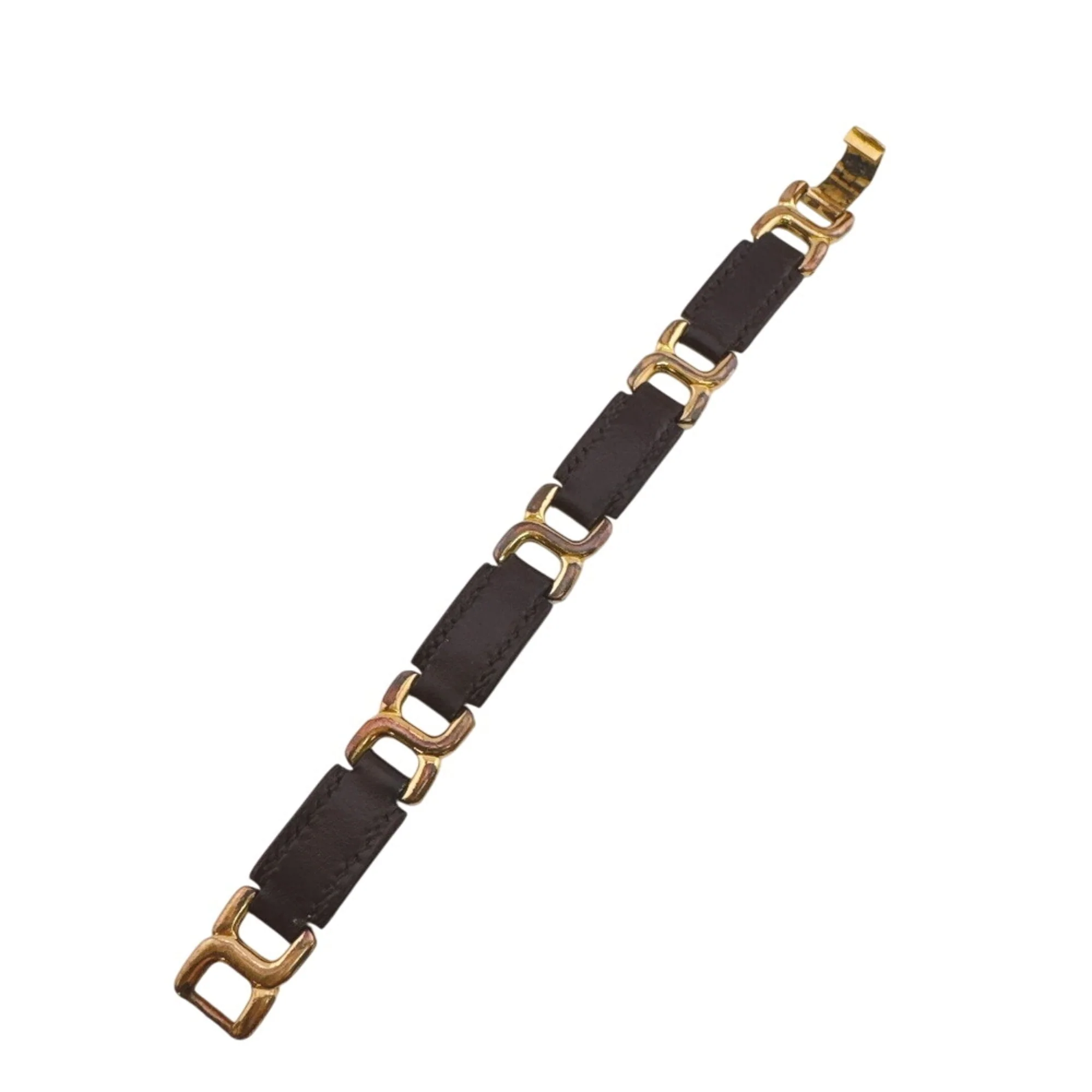 Bracelet Leather Black and Gold - Image 7