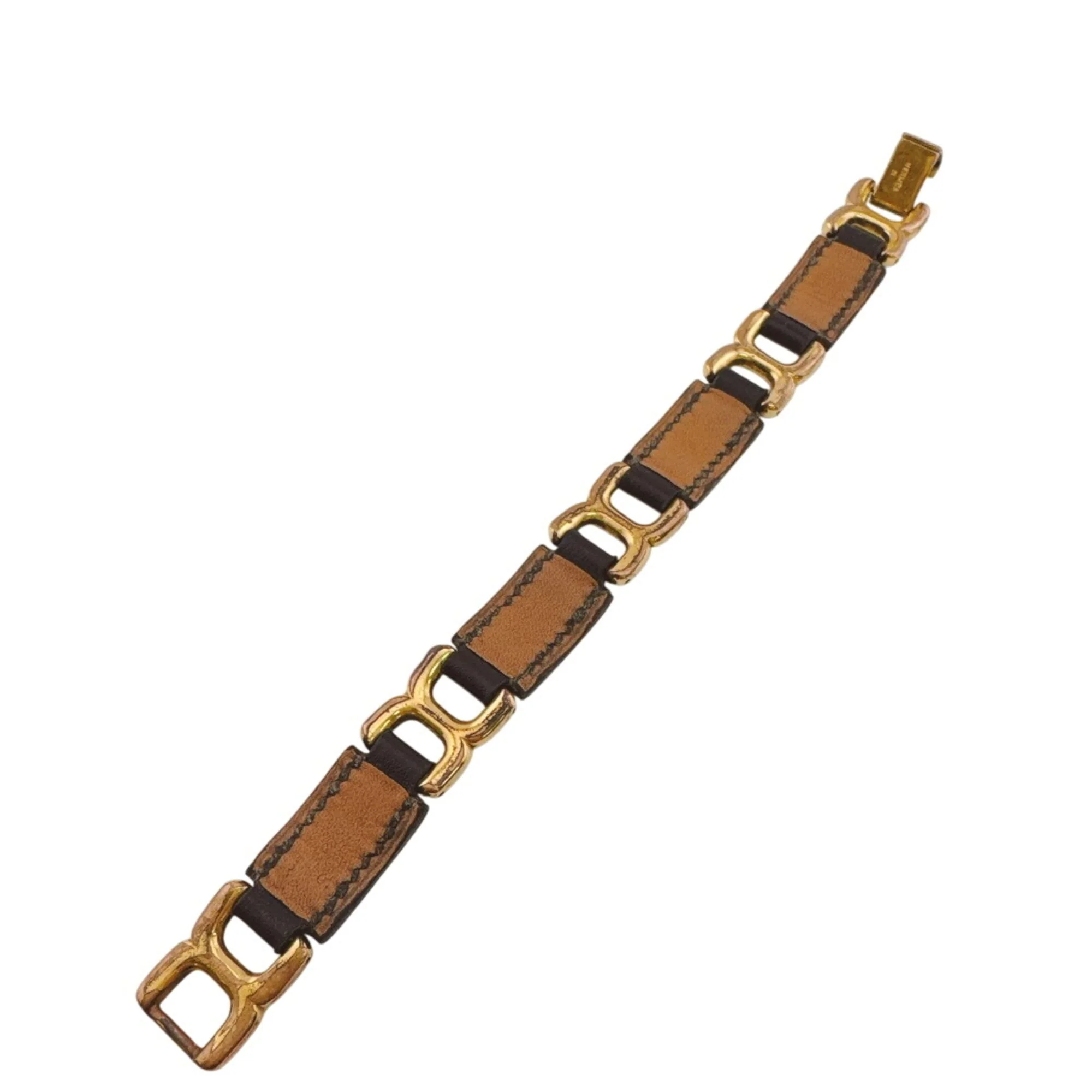 Bracelet Leather Black and Gold - Image 8