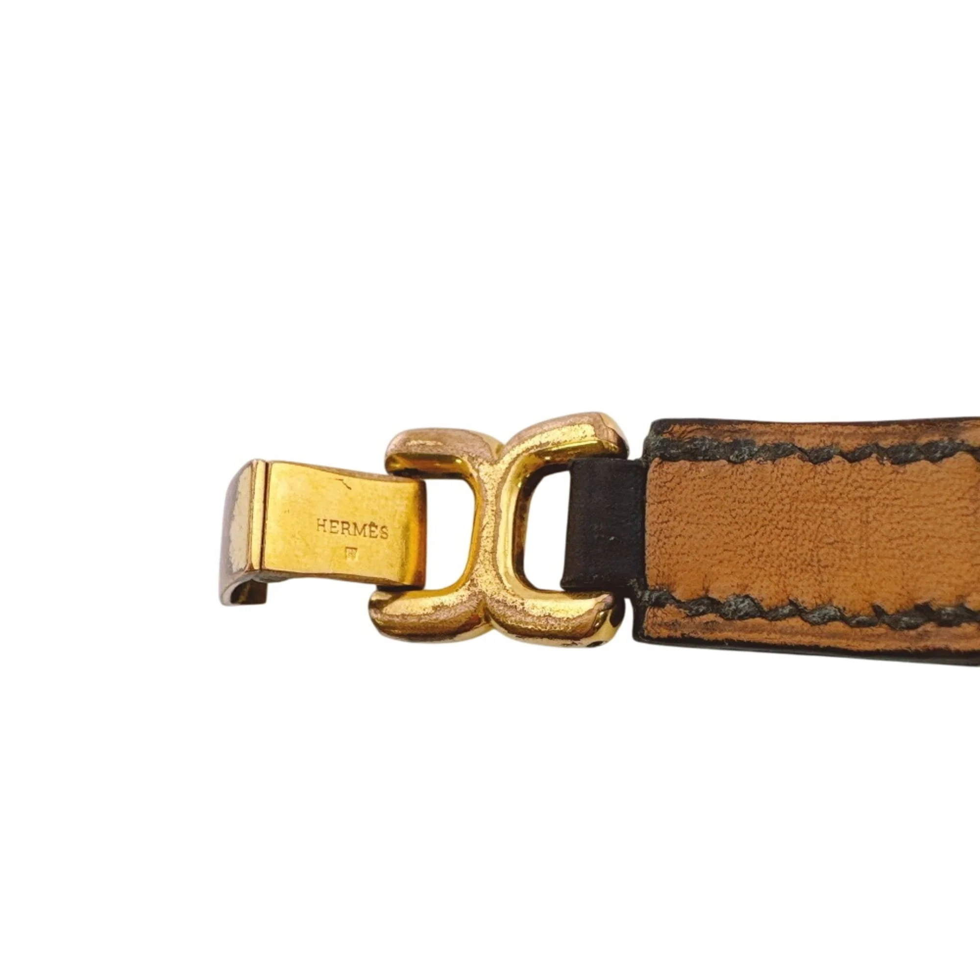 Bracelet Leather Black and Gold - Image 9