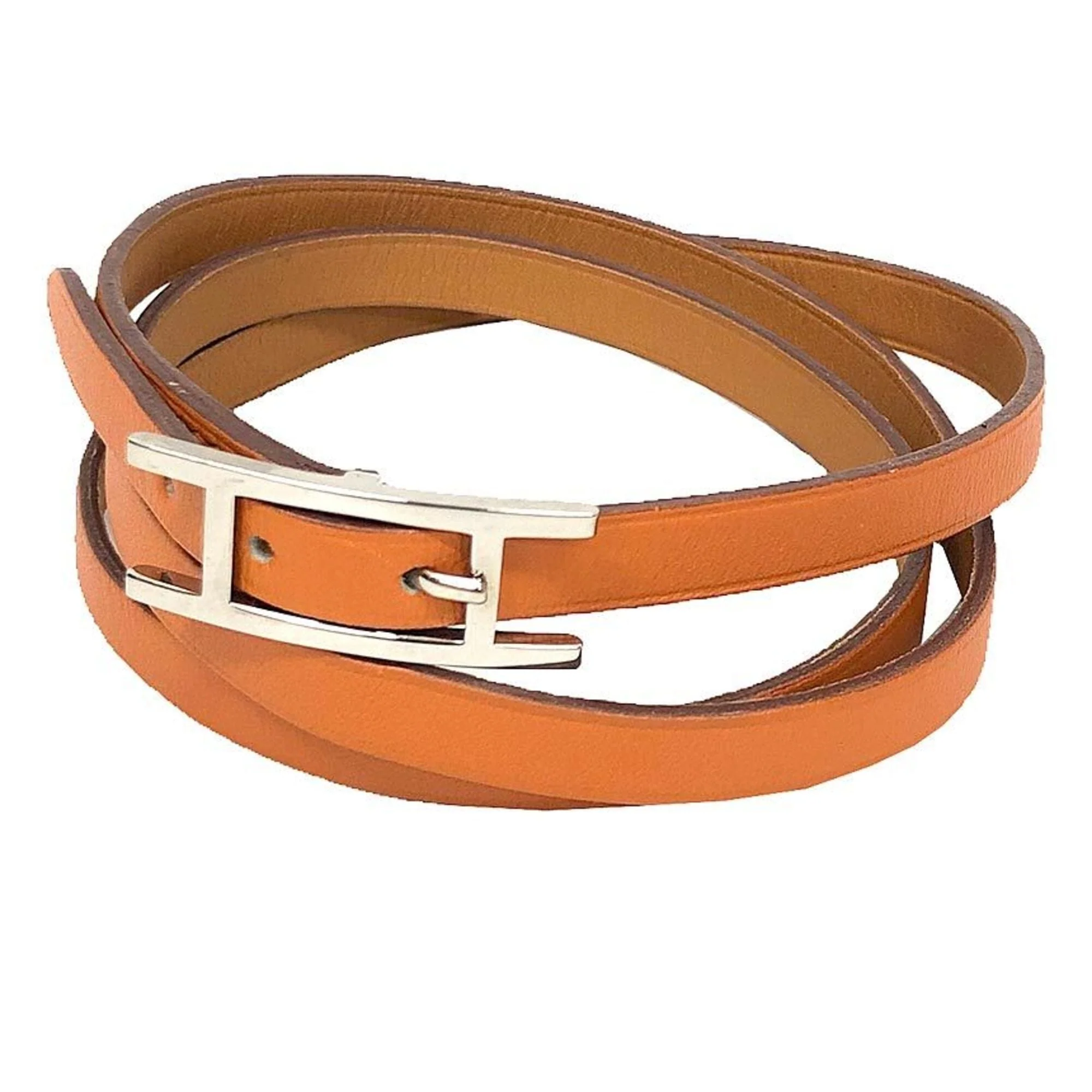 Bracelet Leather Camel and Orange Medium