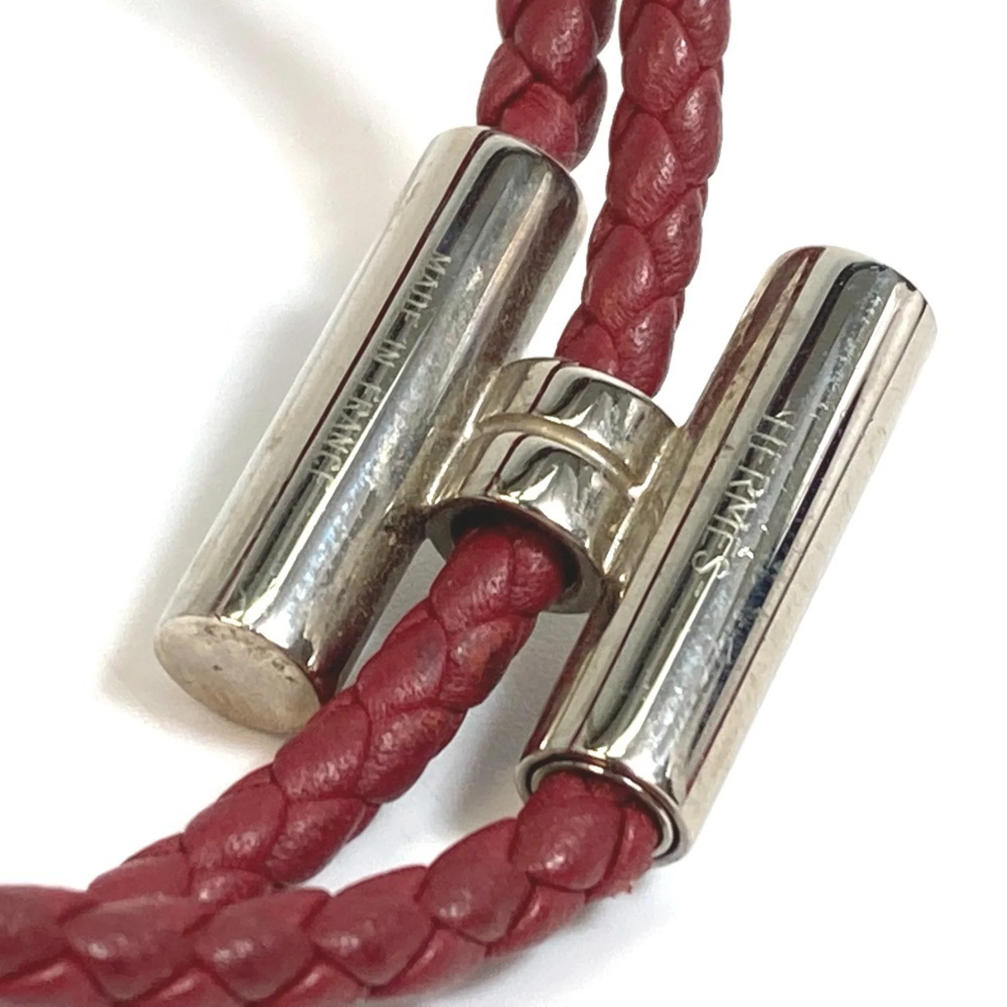 Bracelet Leather Red Brown - Image 4