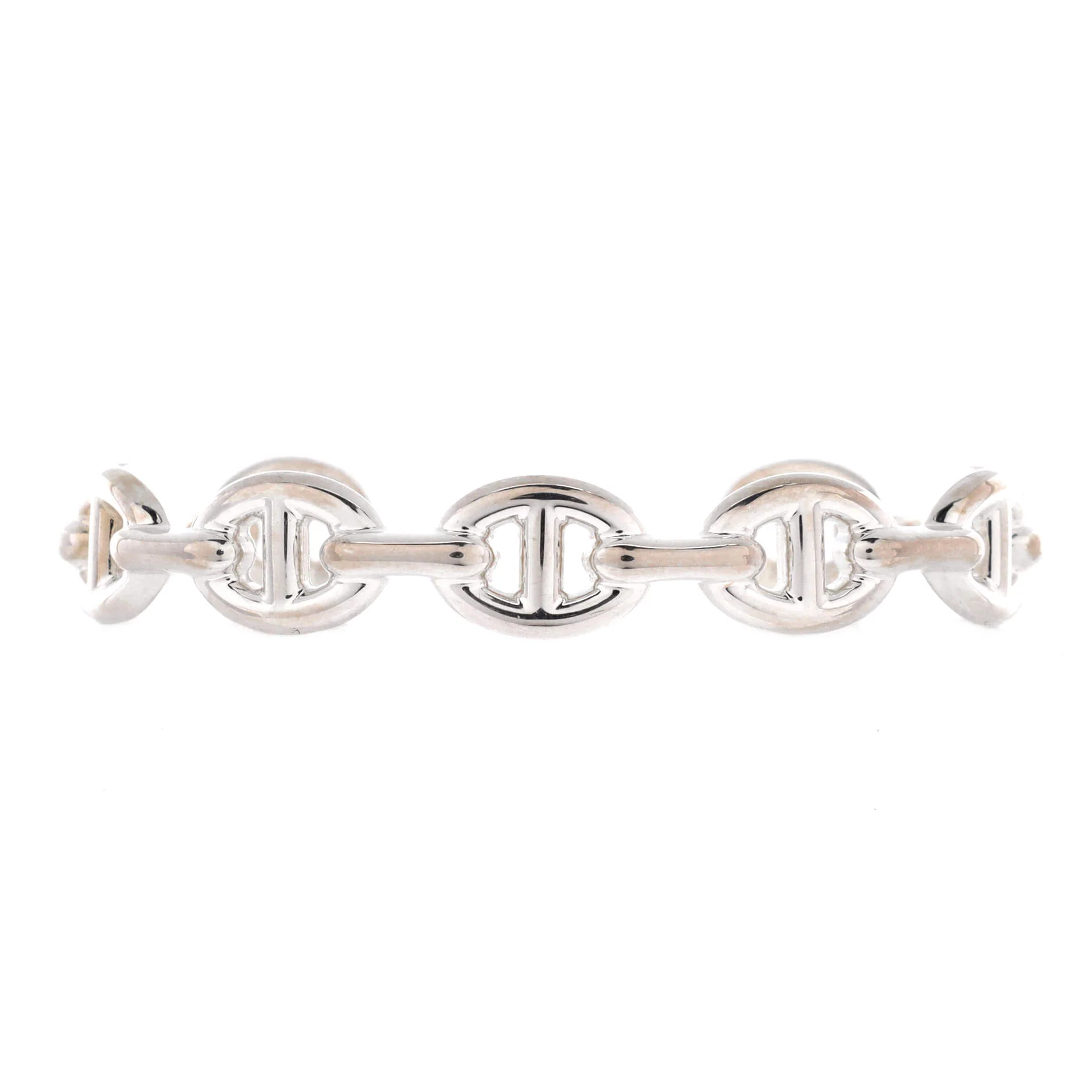 Chaine d'Ancre Enchainee Cuff Bracelet Sterling Silver Medium