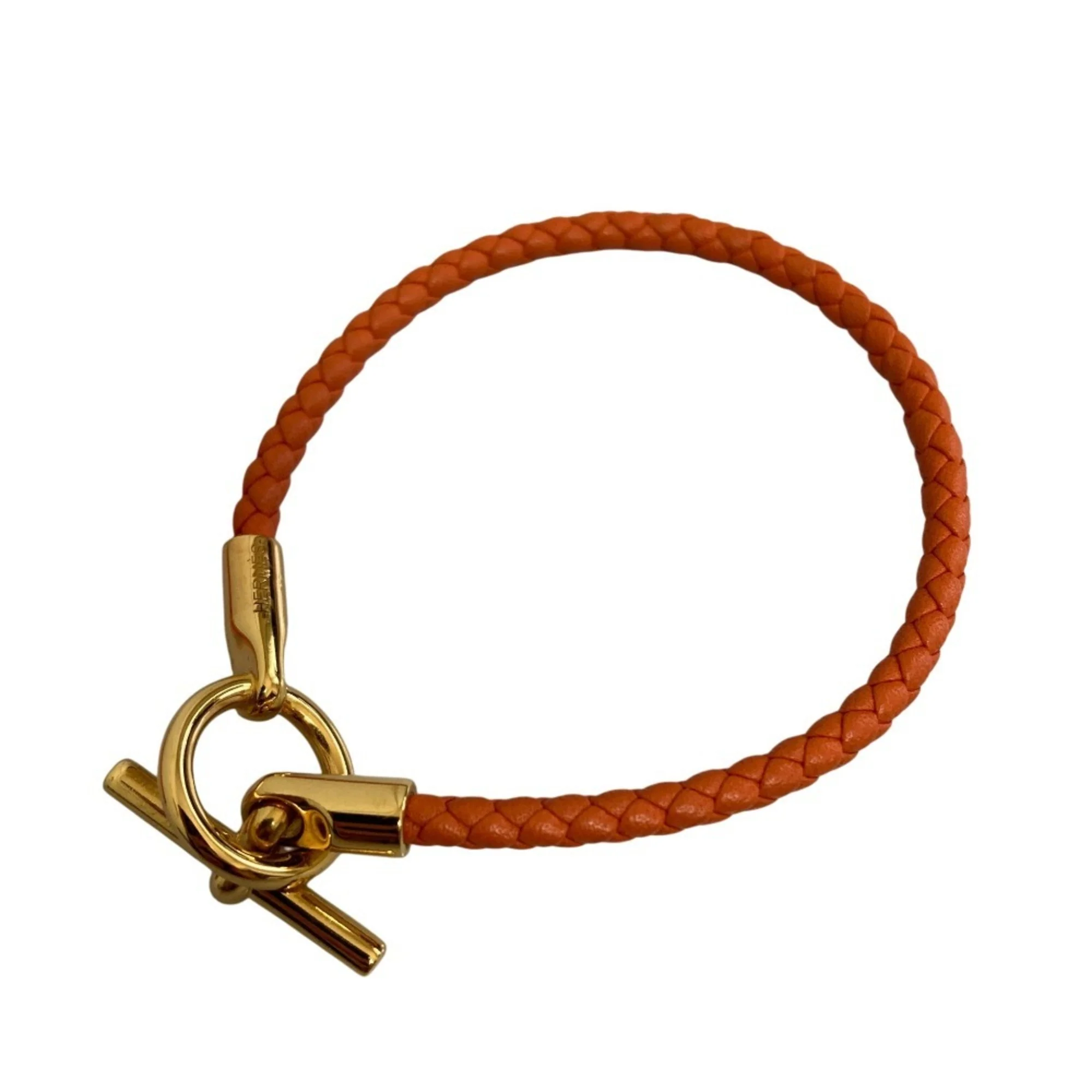 Charm Bracelet Leather Orange