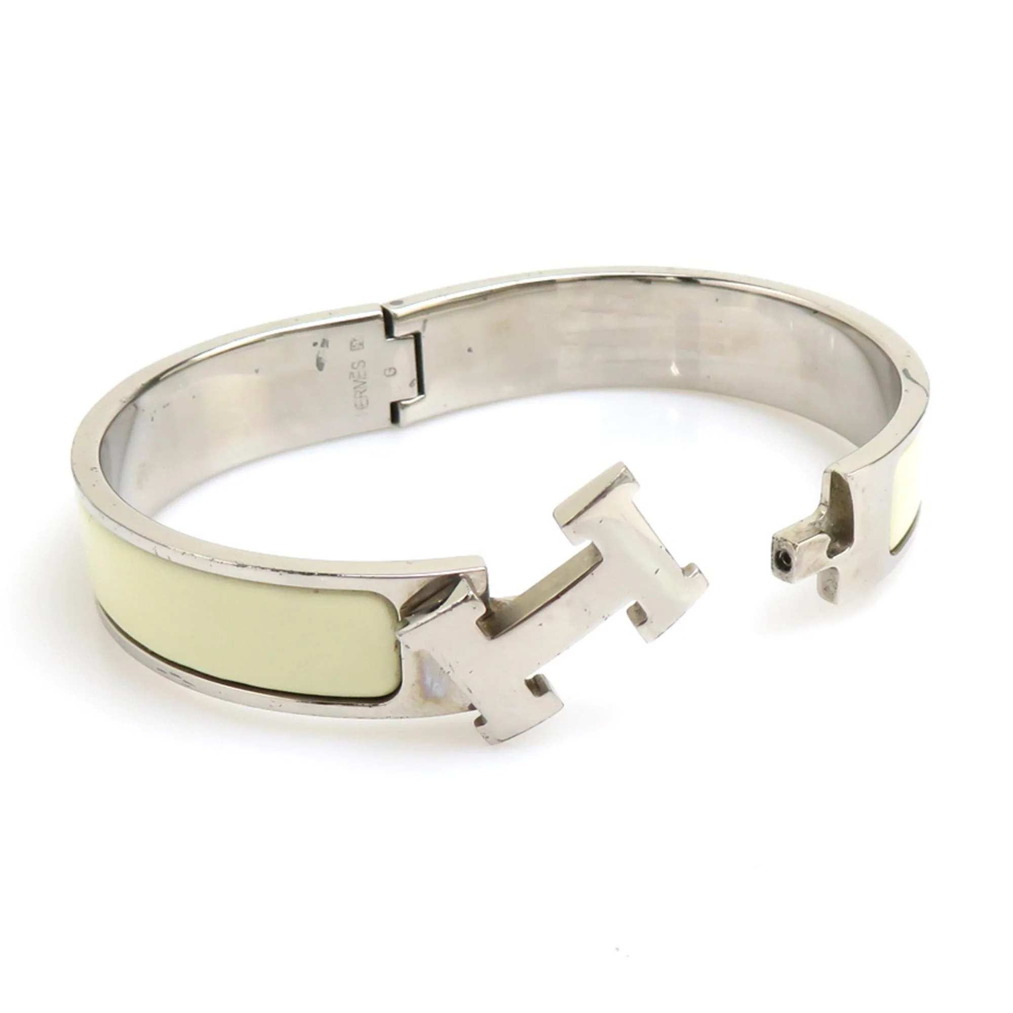 Clic Clack Bracelet Enamel and Metal Off-White and Silver - Image 5