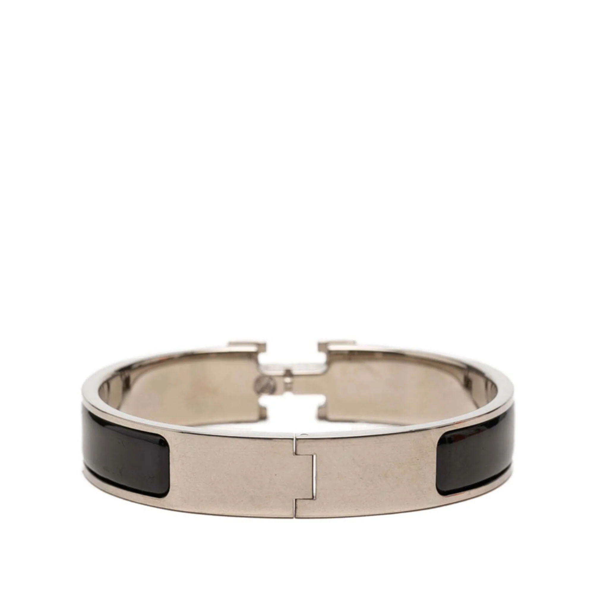 Click H PM Enamel Bracelet Metal Black and Silver - Image 3