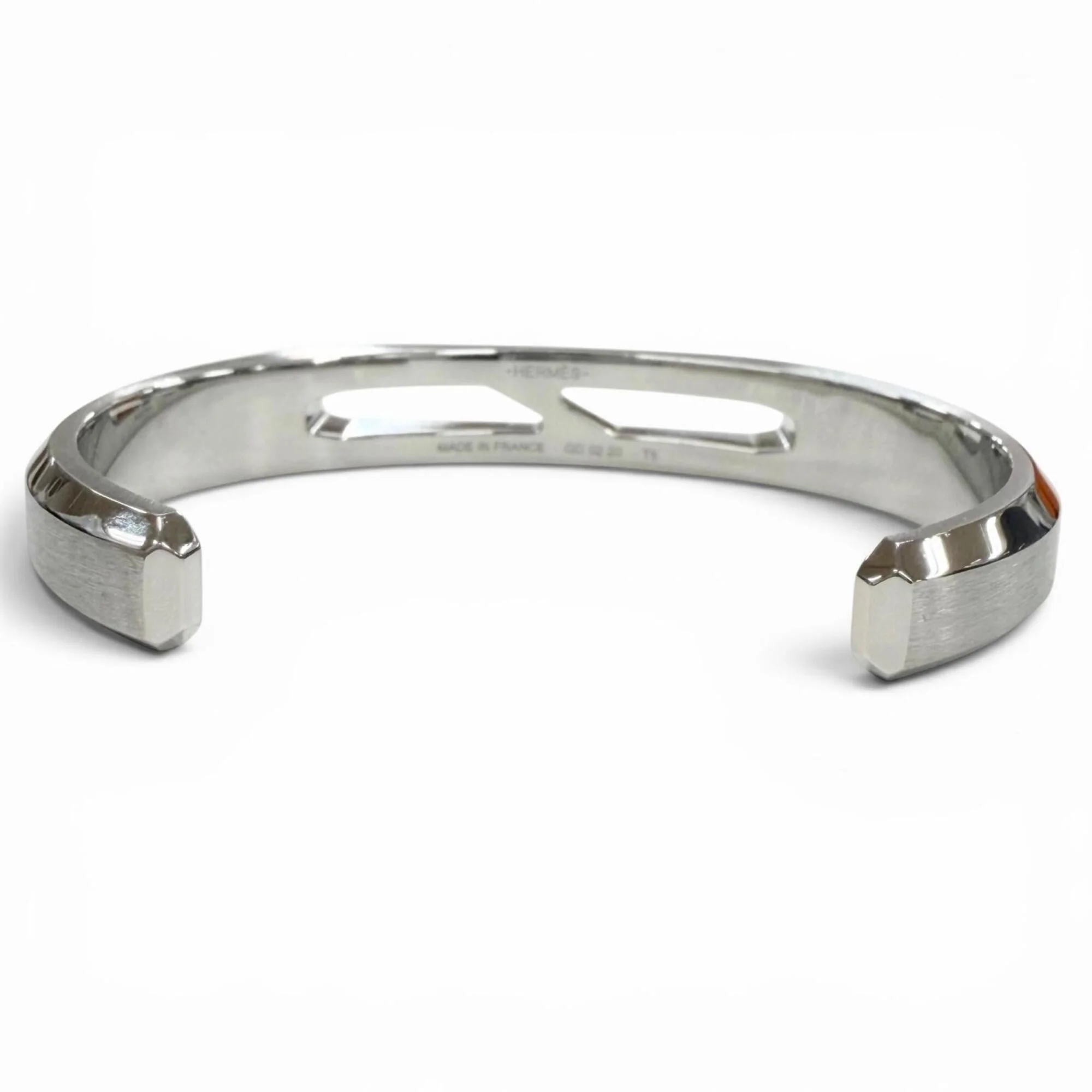 Delta Cuff Bangle Metal Silver Bracelet - Image 5