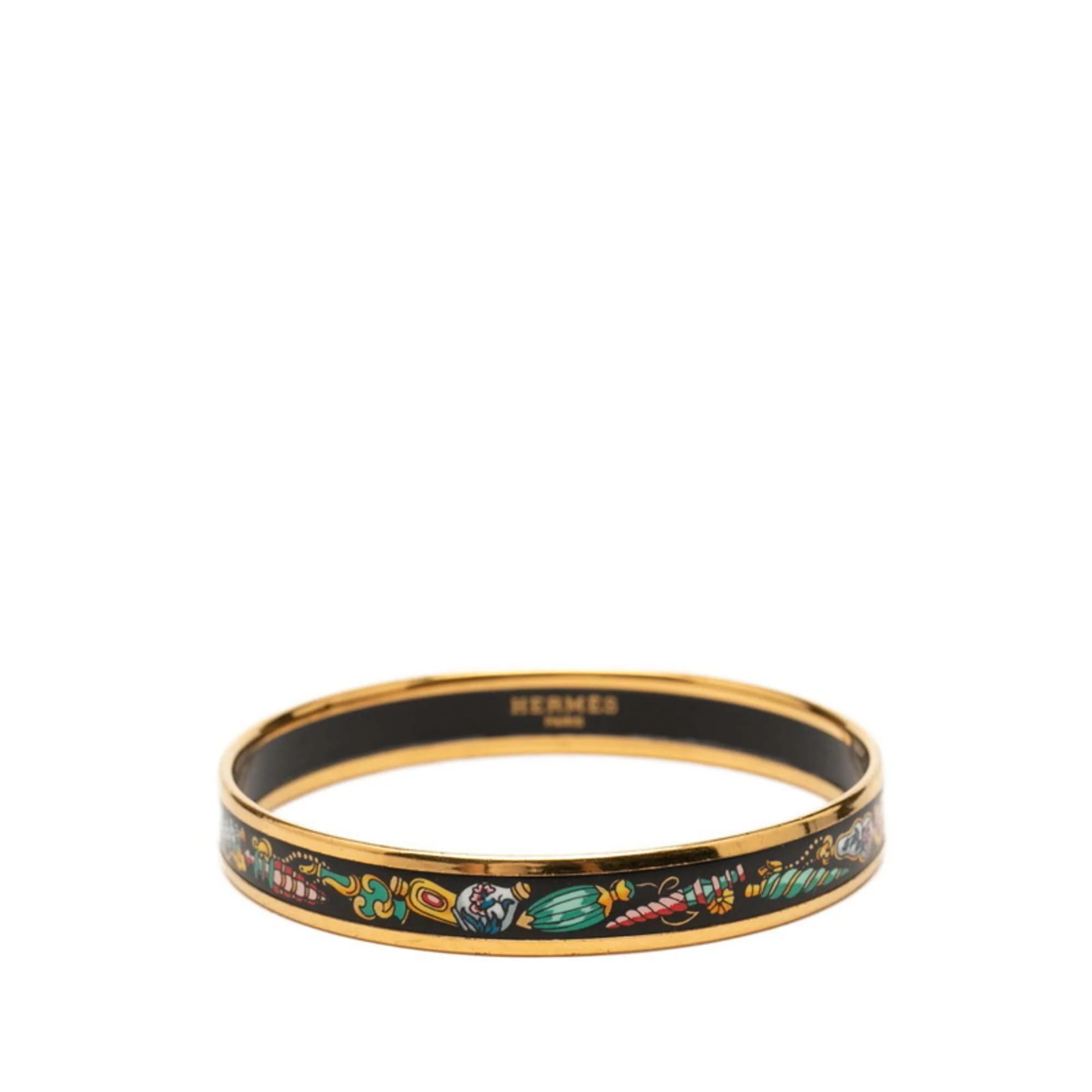 Email Cloisonné Bracelet Gold Multicolor Plated Mini