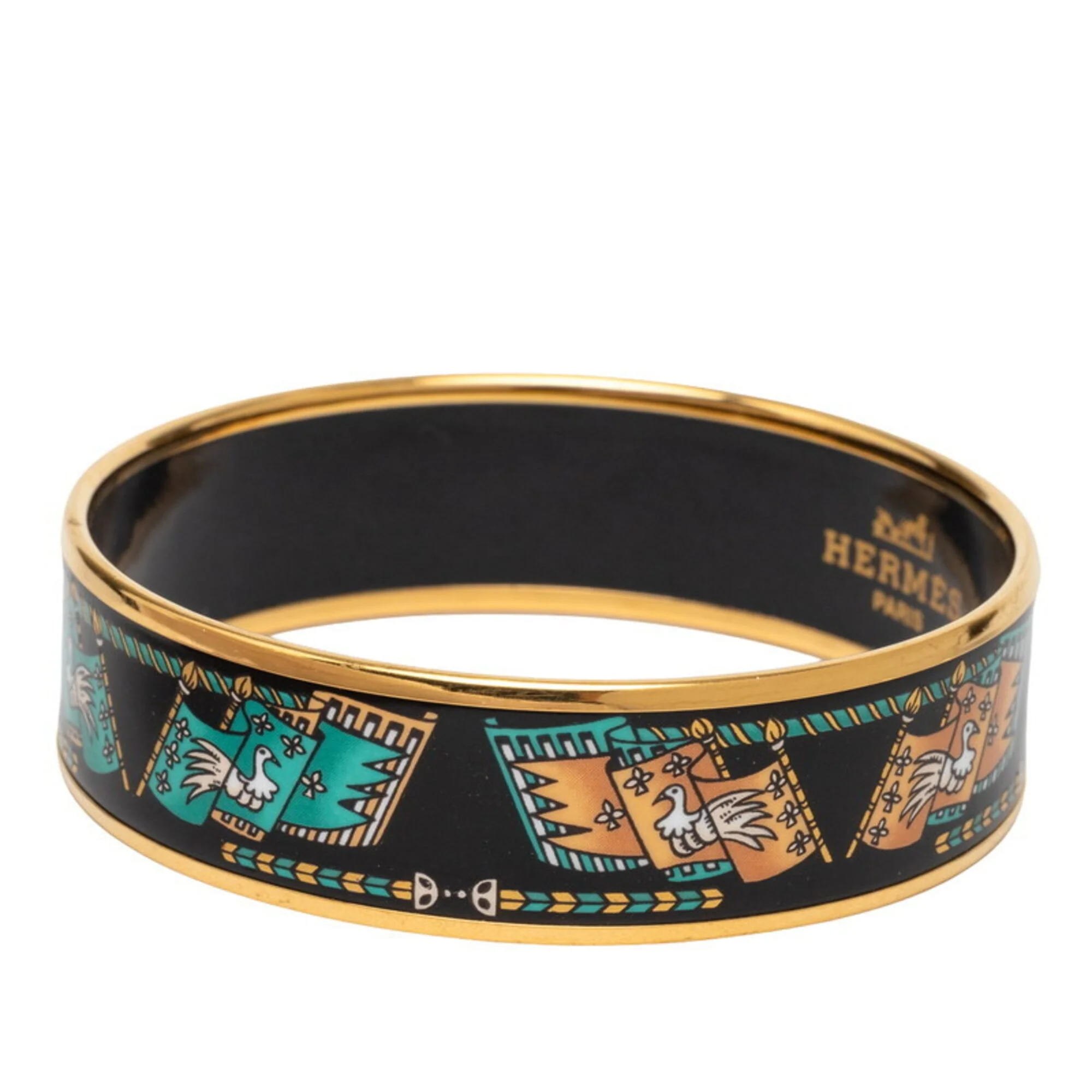 Enamel Cloisonné Bracelet Gold Black Plated - Image 2