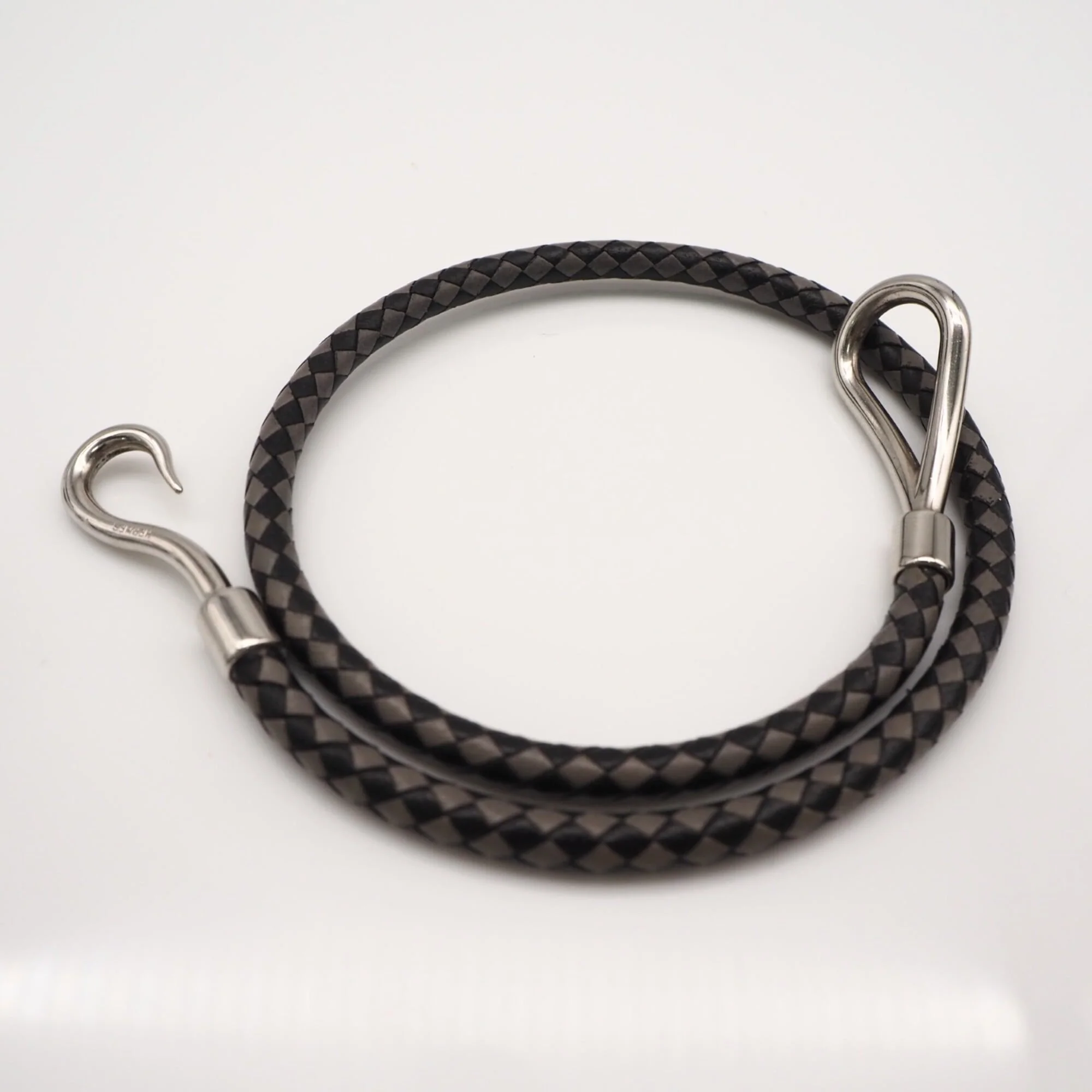 Jumbo Bracelet Leather Black and Gray - Image 2