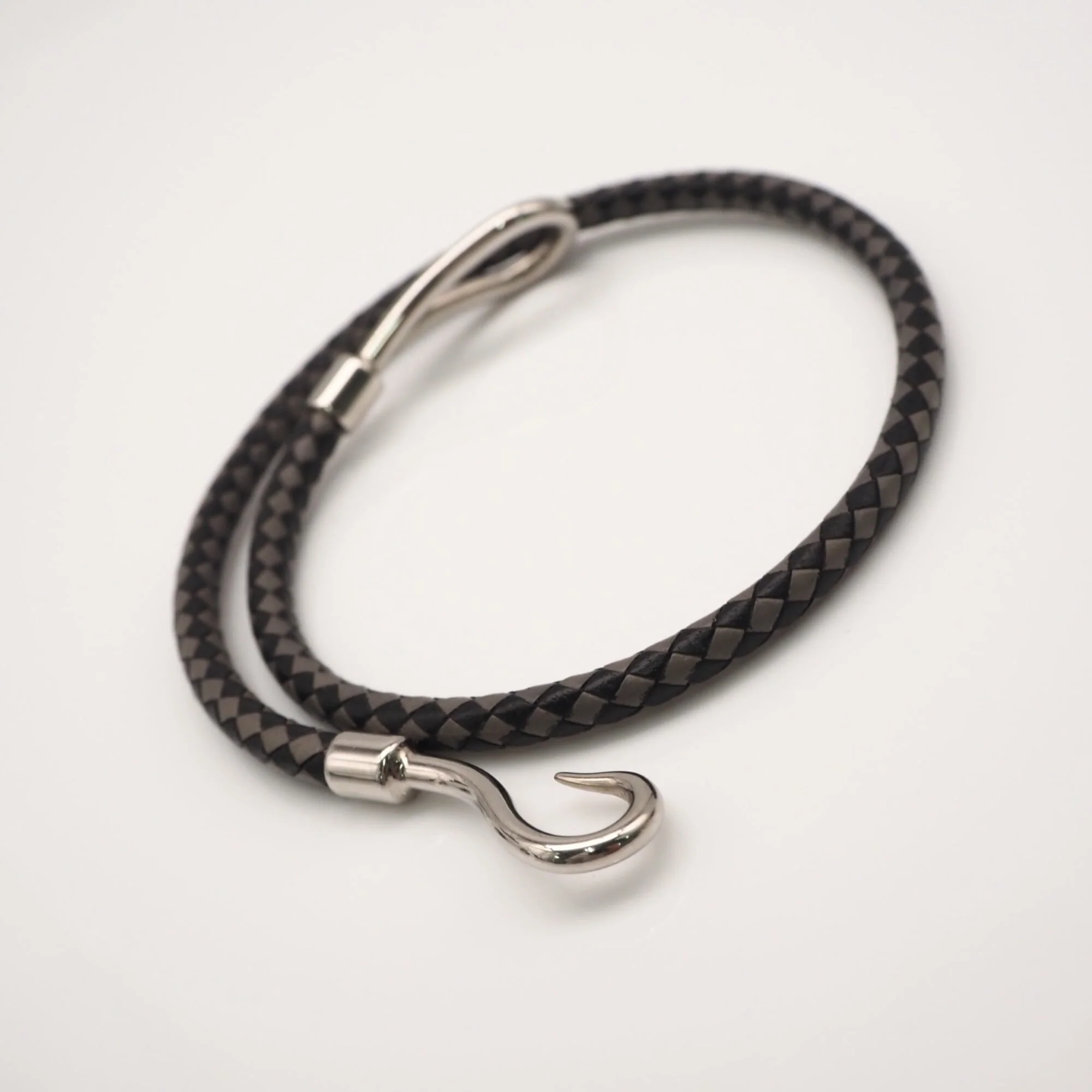 Jumbo Bracelet Leather Black and Gray - Image 5