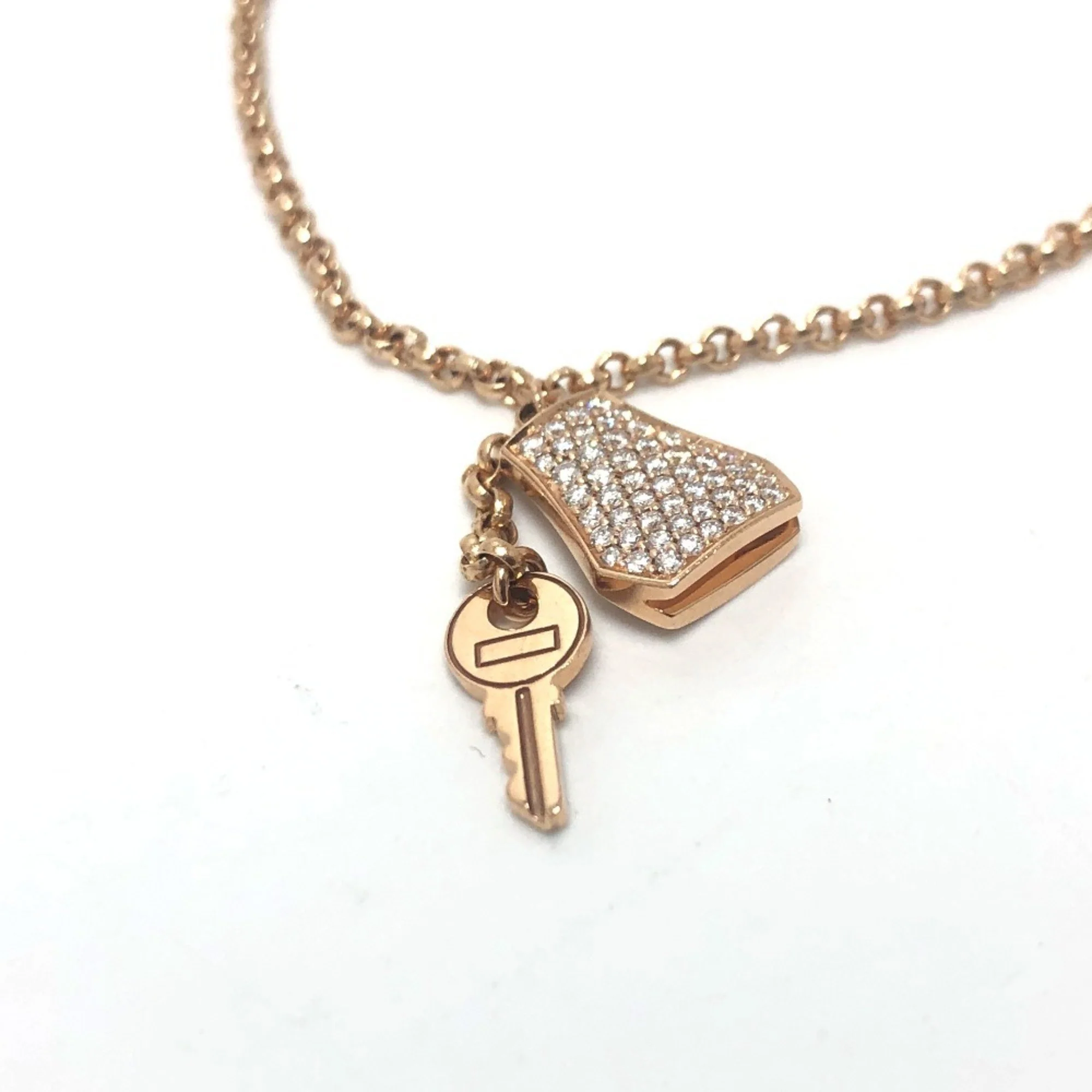 Kelly Crochet Chain Bracelet 18K Rose Gold with Diamond - Image 2