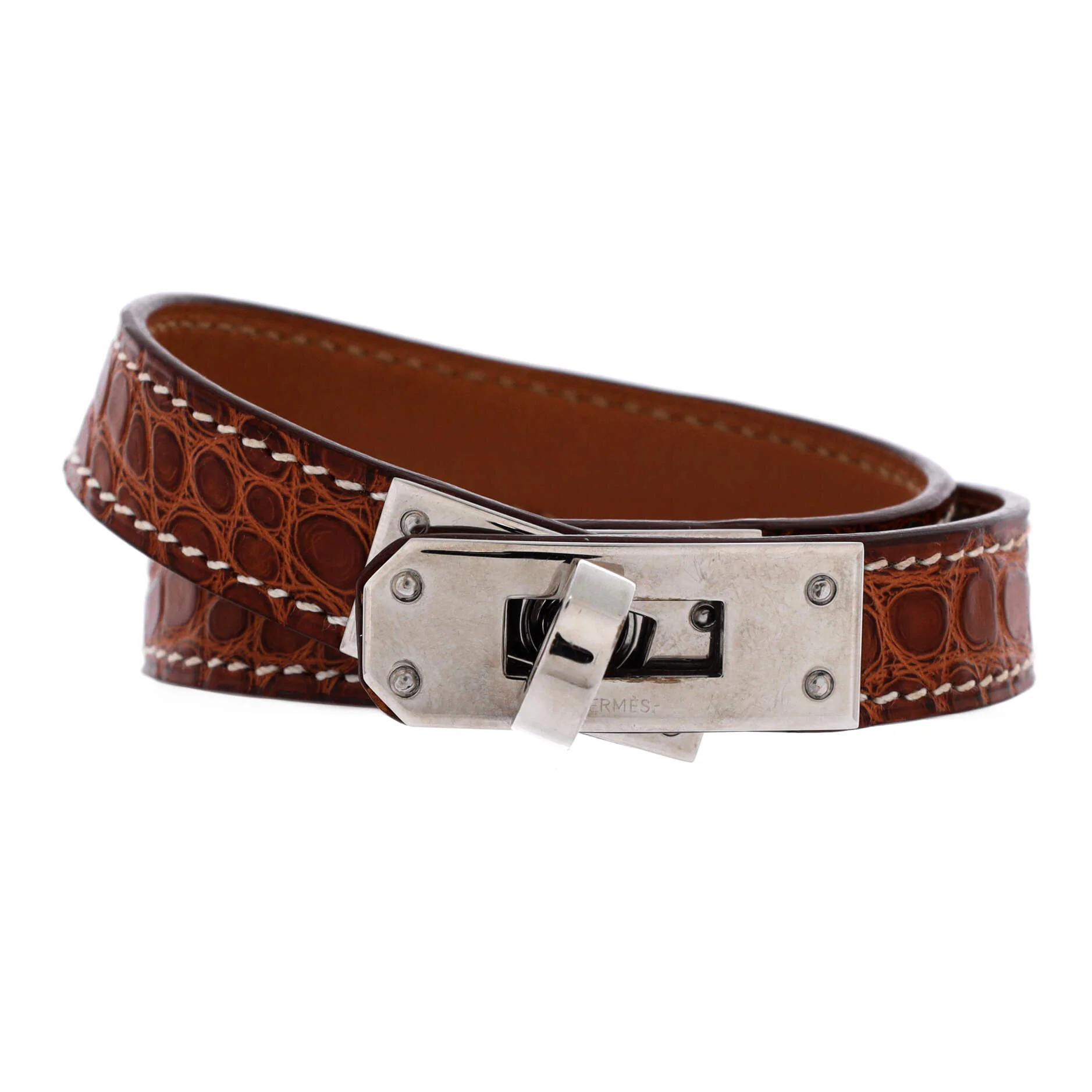 Kelly Double Tour Bracelet Shiny Alligator