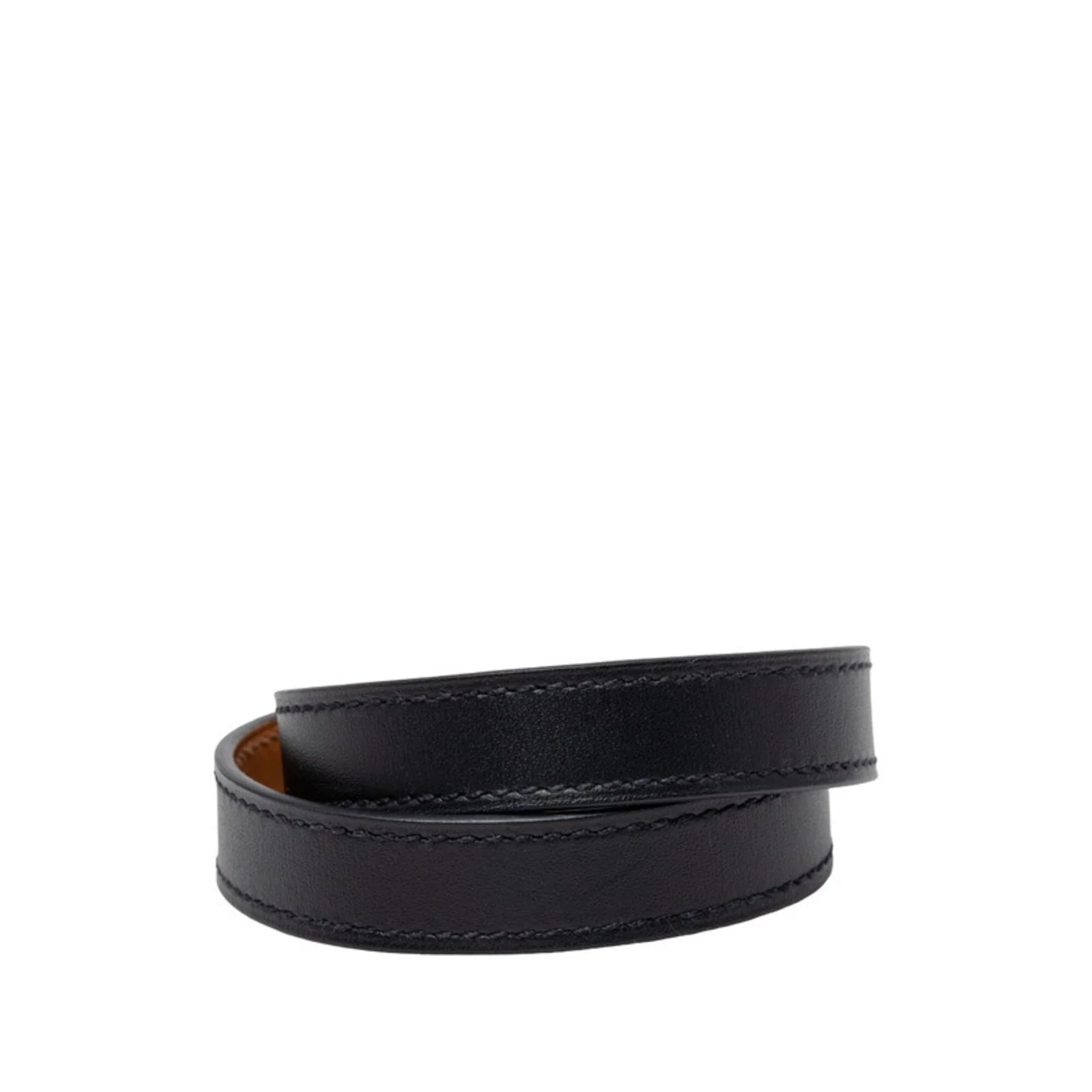Kelly Double Tour Bracelet Swift Leather Black and Brown - Image 3