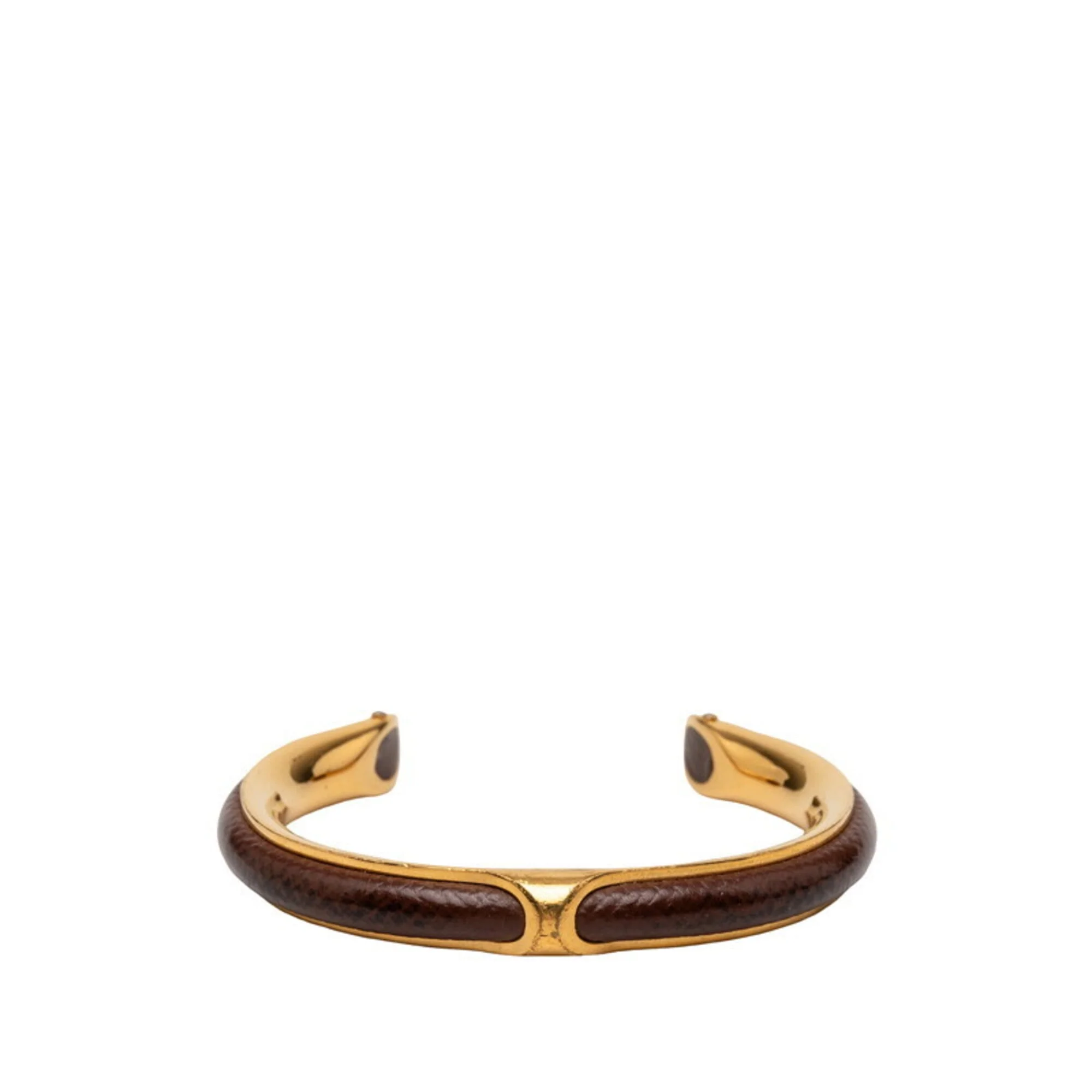 Leather Bracelet Gold Brown