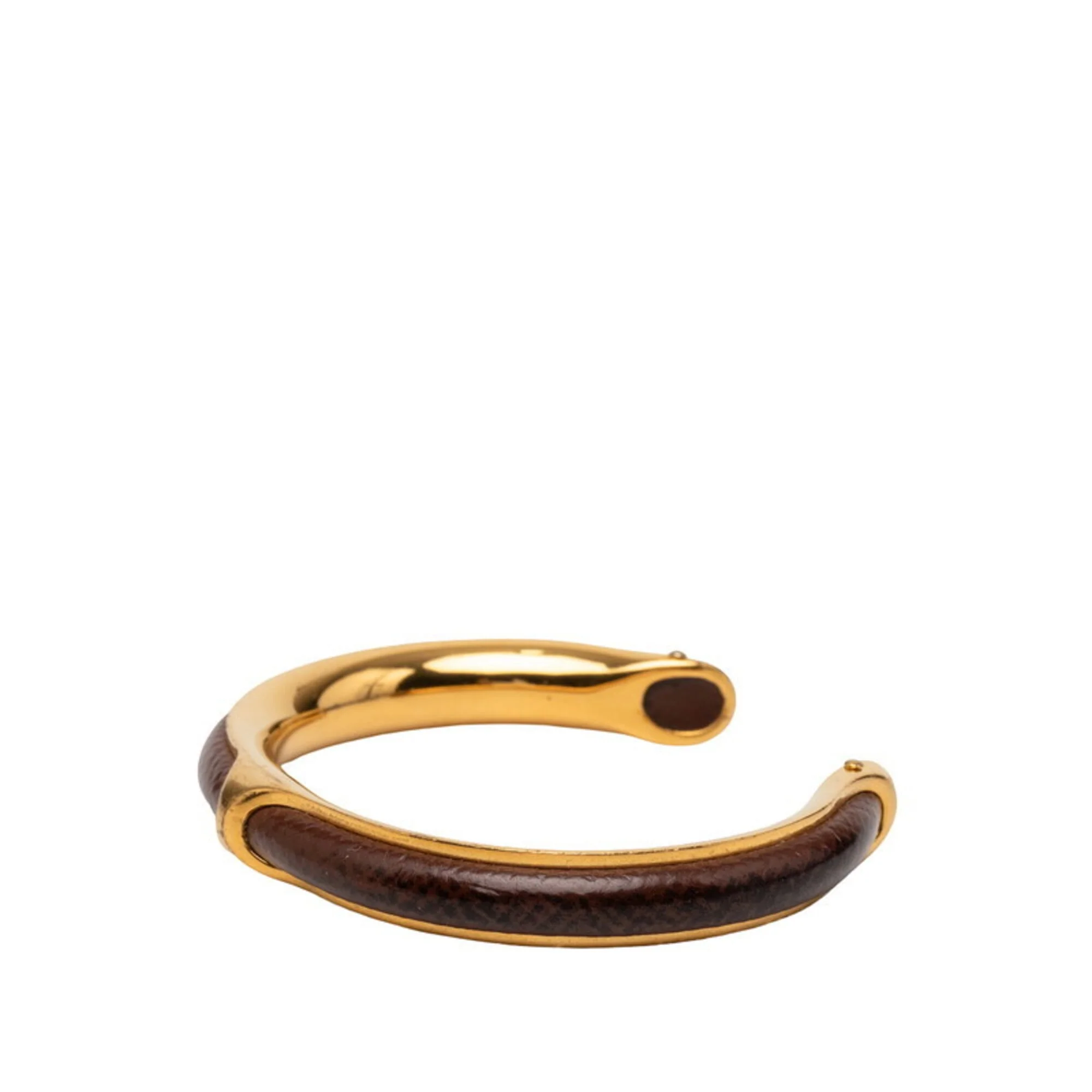 Leather Bracelet Gold Brown - Image 2