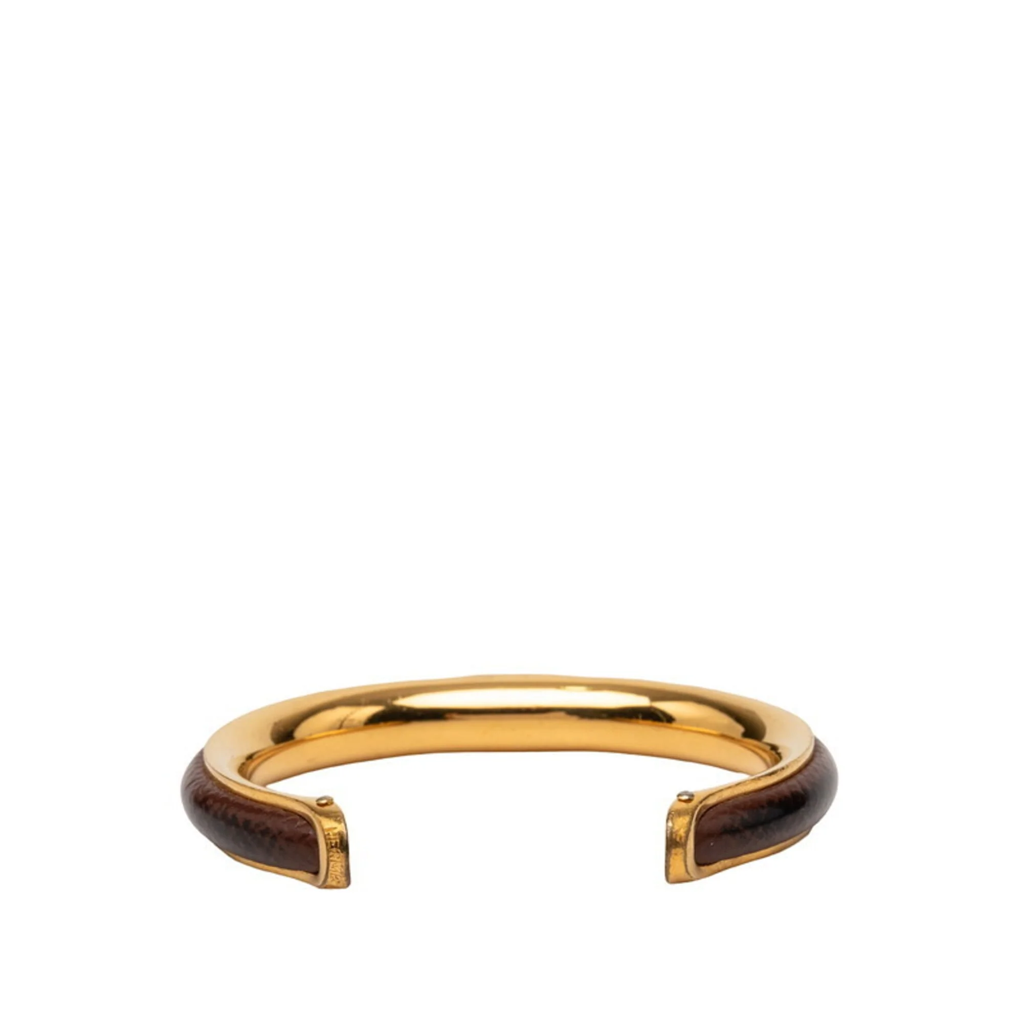 Leather Bracelet Gold Brown - Image 3