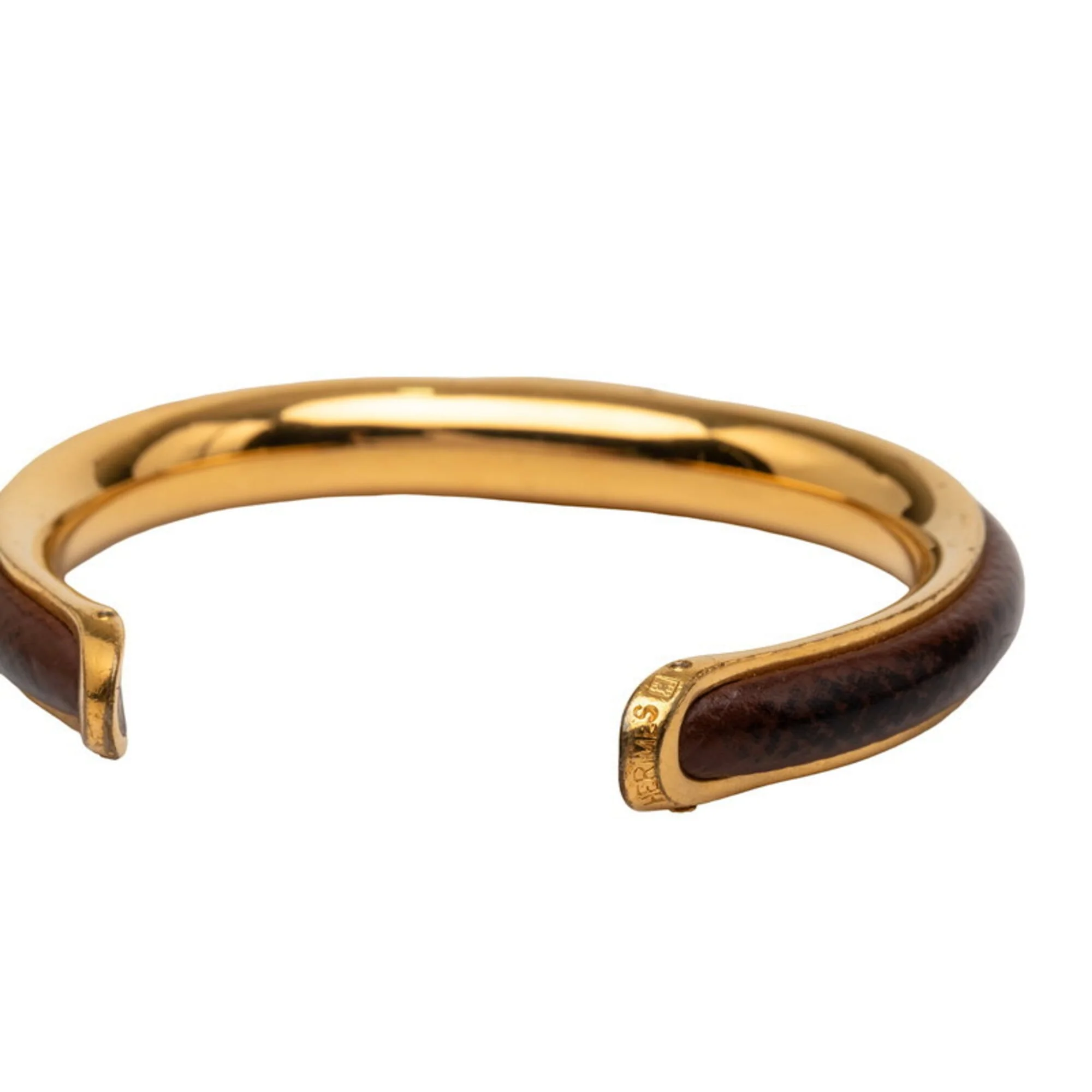 Leather Bracelet Gold Brown - Image 4