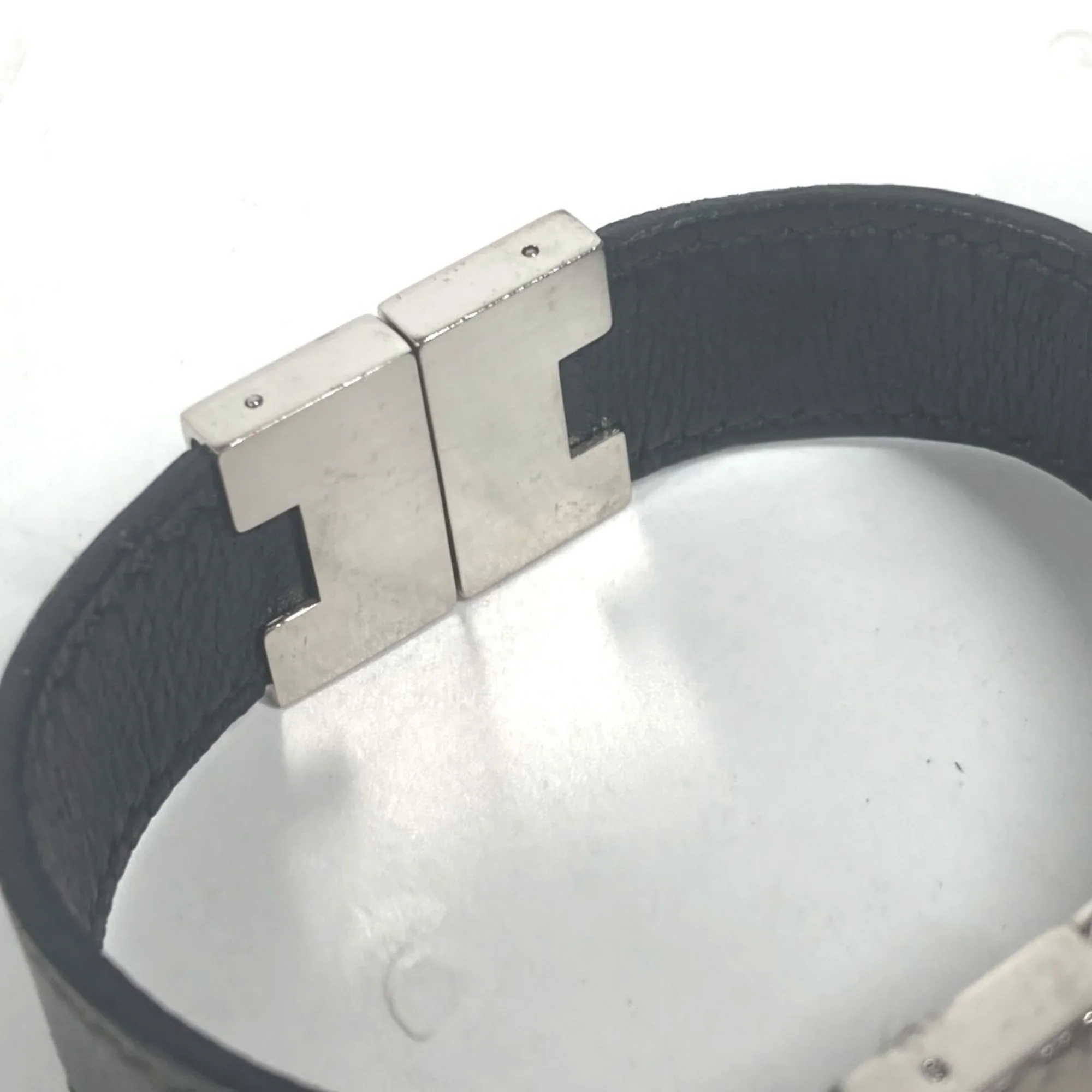 Lurie H Bracelet Leather and Silver Black - Image 5