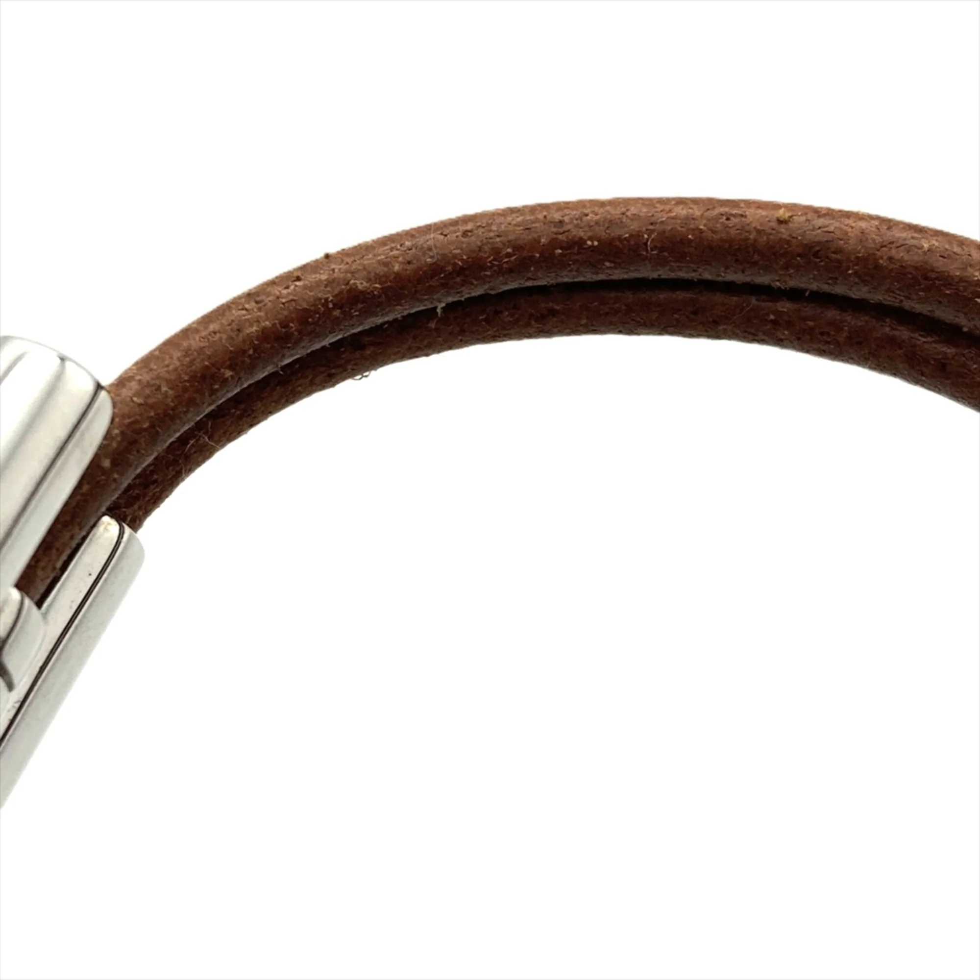 Tourni Tresse Bracelet Leather and Metal Brown and Silver - Image 5