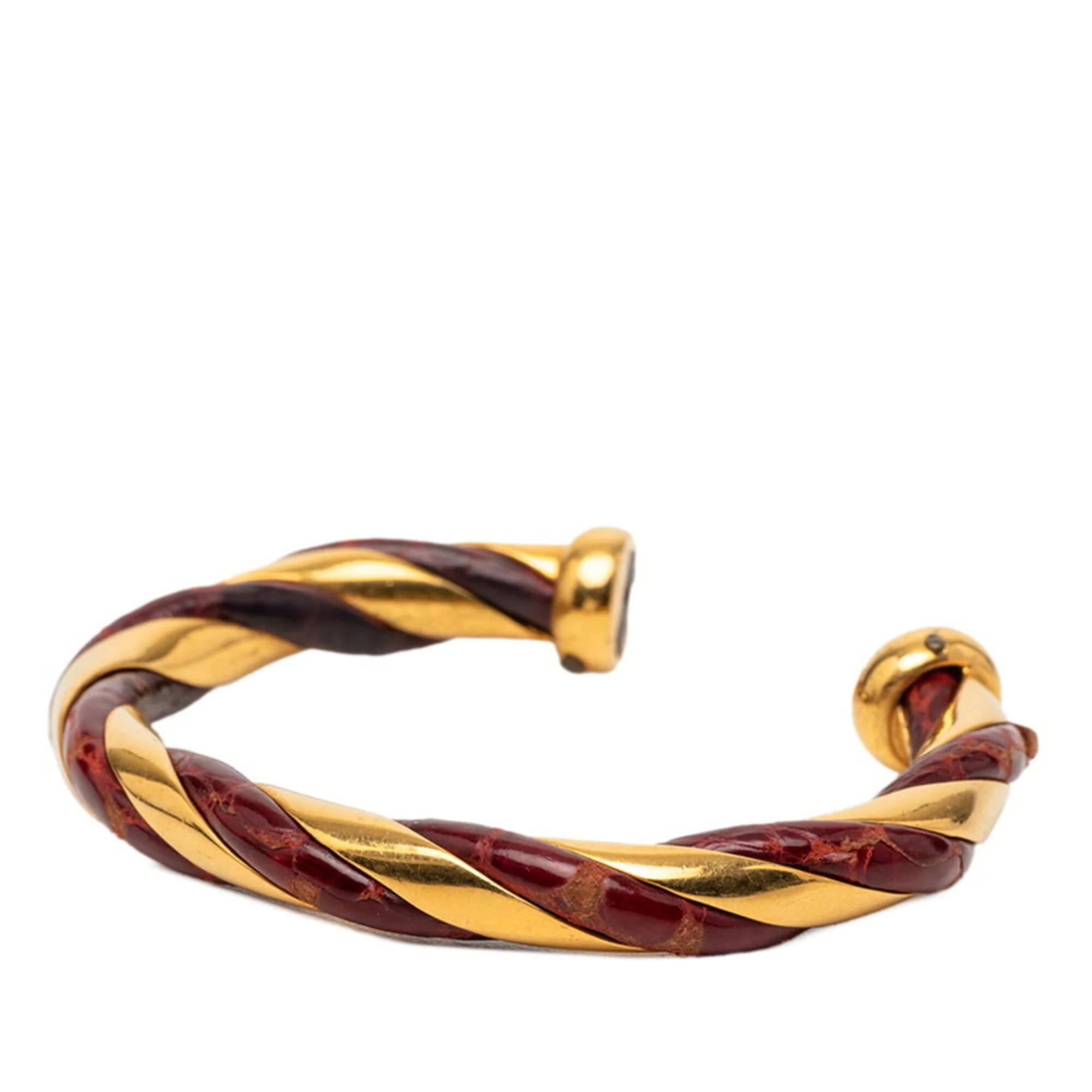 Twist Bracelet Gold and Leather - Image 3