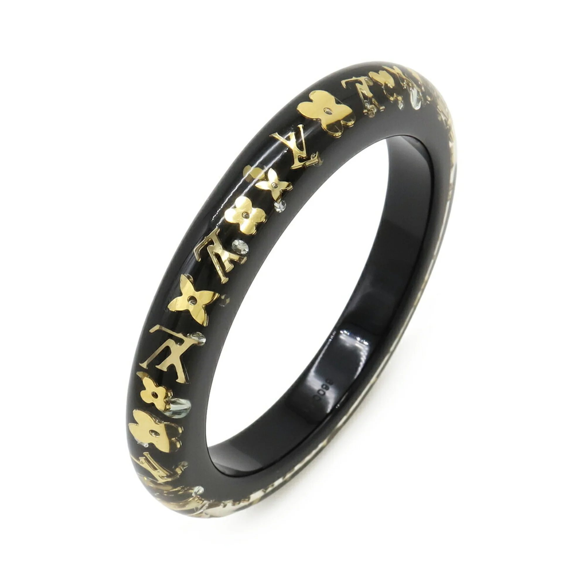 Bangle Gold and Resin and Rhinestone Bracelet - Image 2