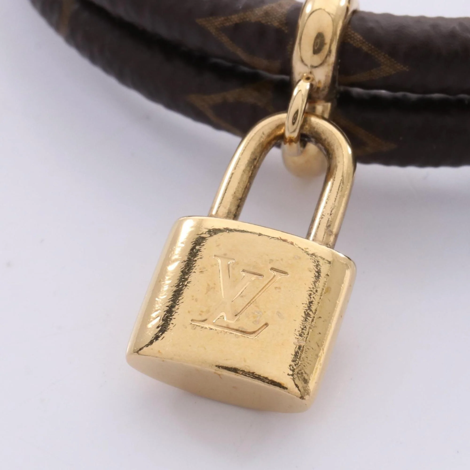 Bracelet Gold Plated Coated Canvas Gold Brown Tones - Image 6