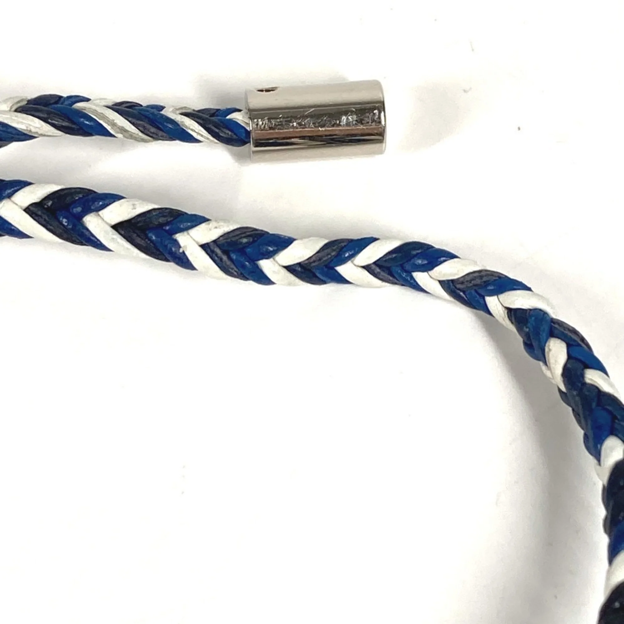 Bracelet Leather and Metal Navy Blue - Image 4