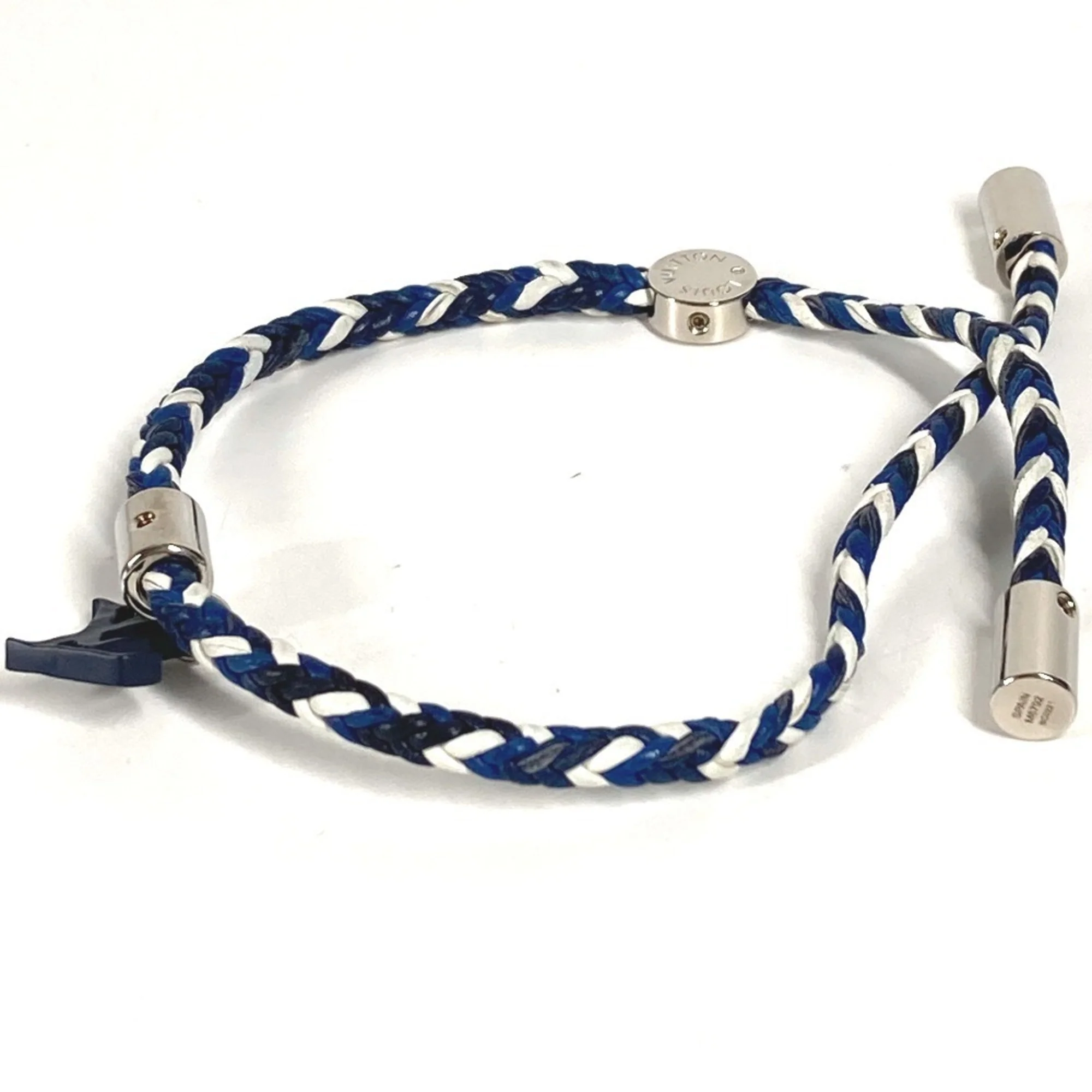 Bracelet Leather and Metal Navy Blue - Image 5