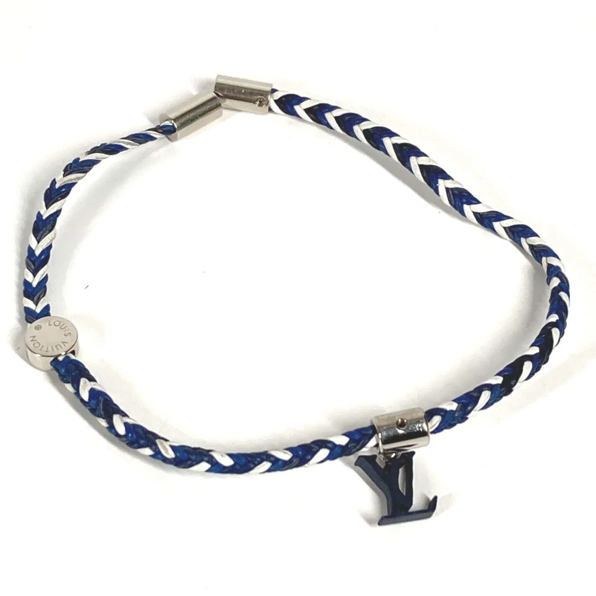Bracelet Leather and Metal Navy Blue - Image 6