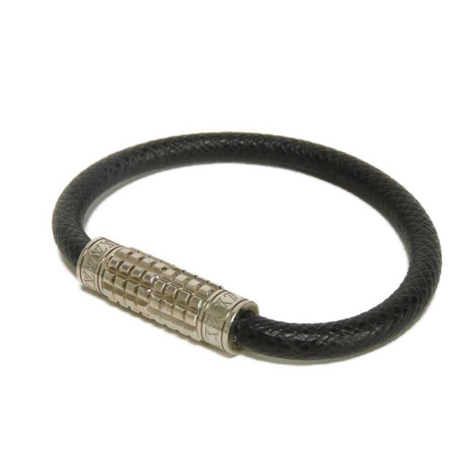 Bracelet Leather Ardoise Black and Silver - Image 2