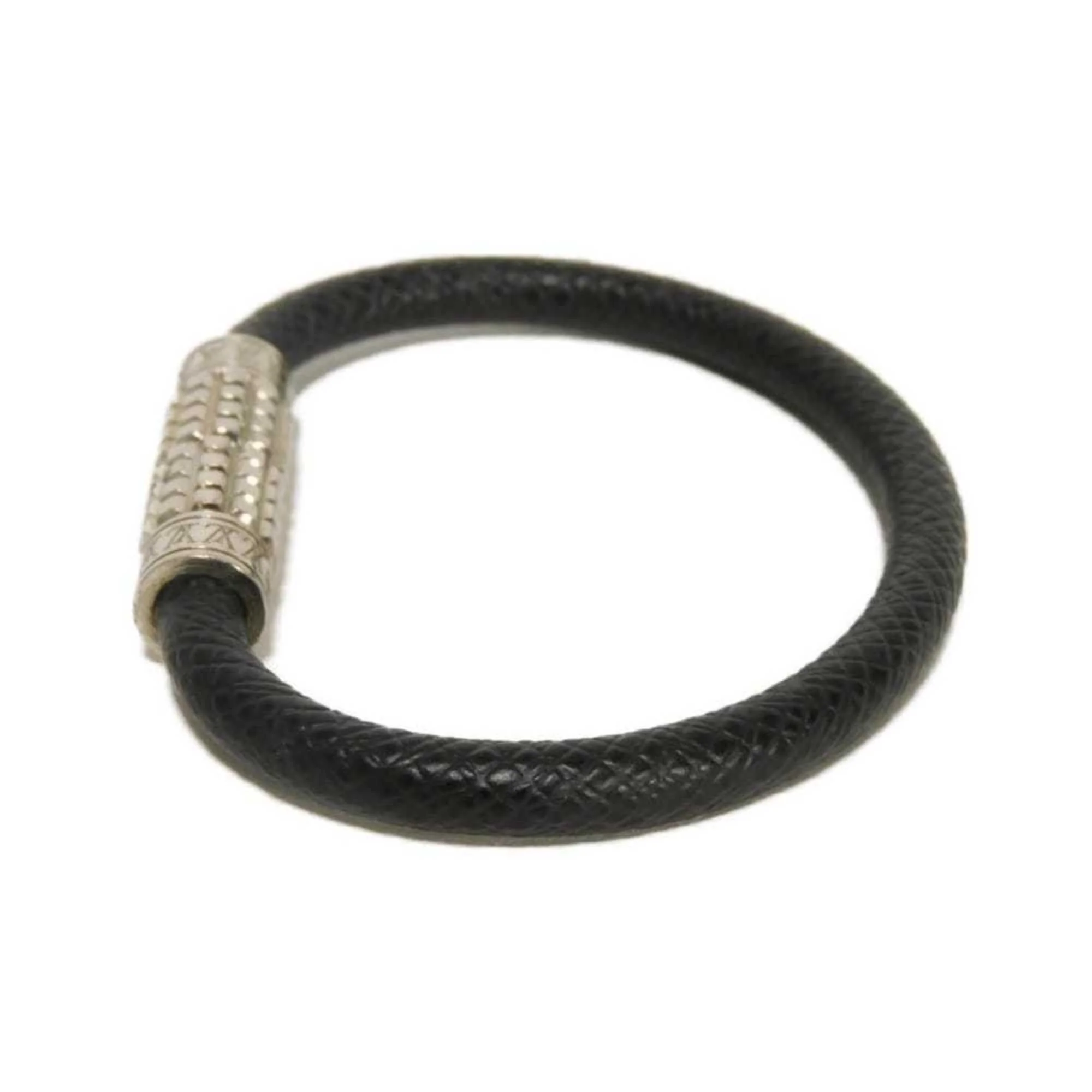 Bracelet Leather Ardoise Black and Silver - Image 3