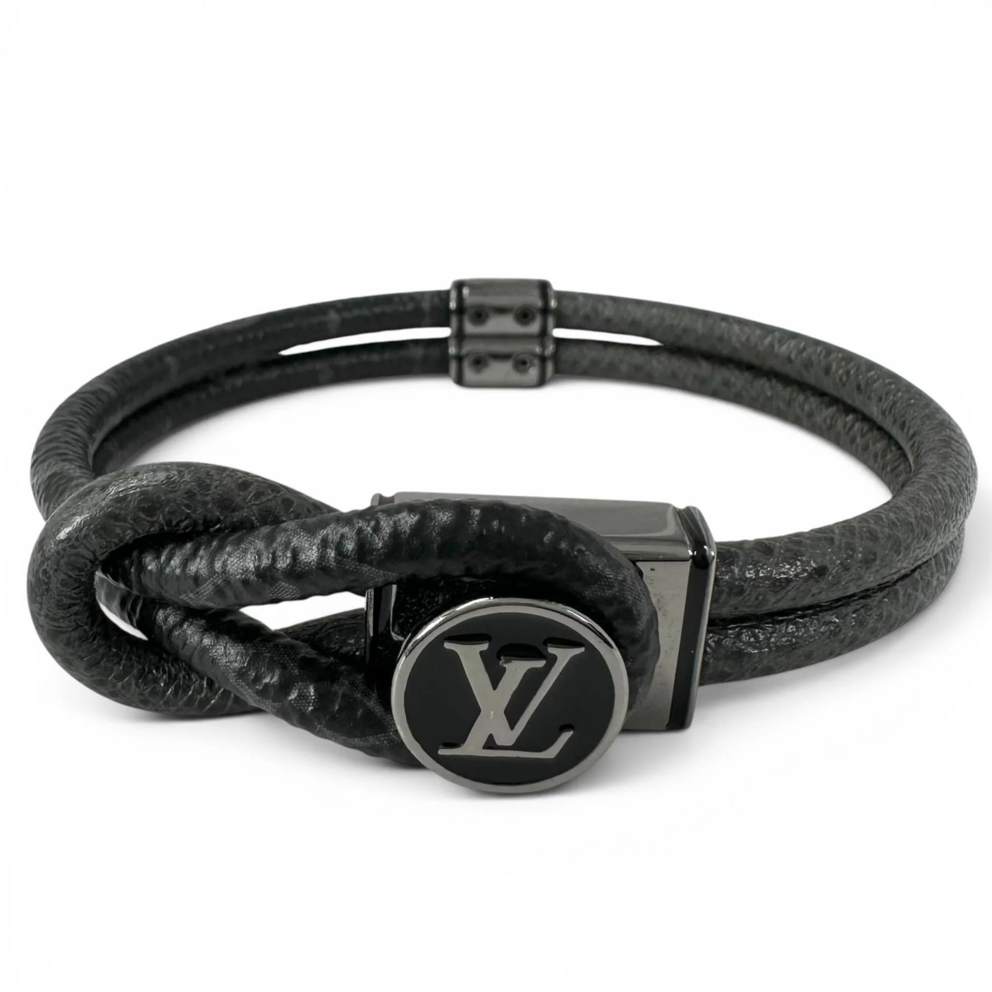 Bracelet Monogram Eclipse Canvas Black and Silver