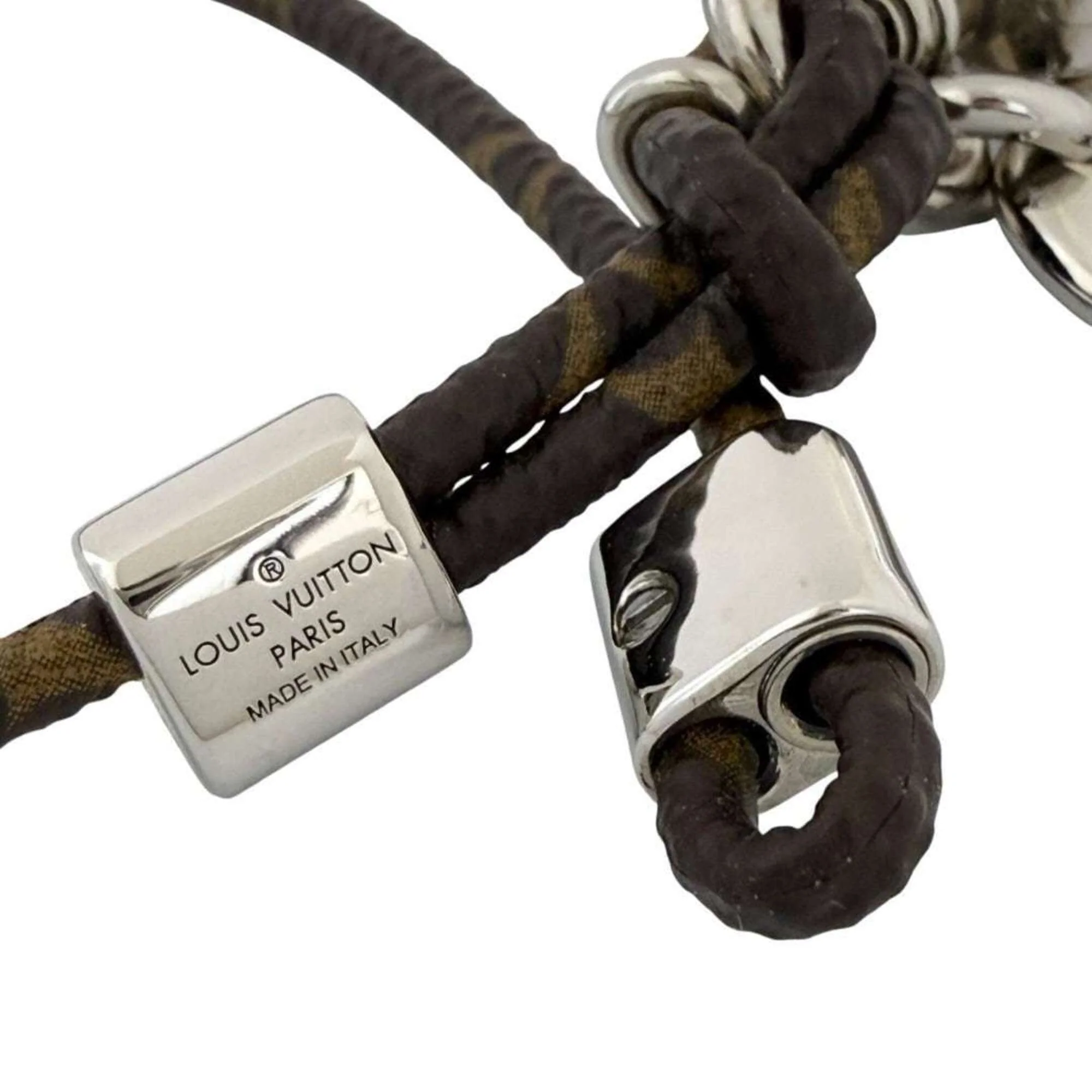 Cord Bracelet Metal Monogram Brown - Image 7