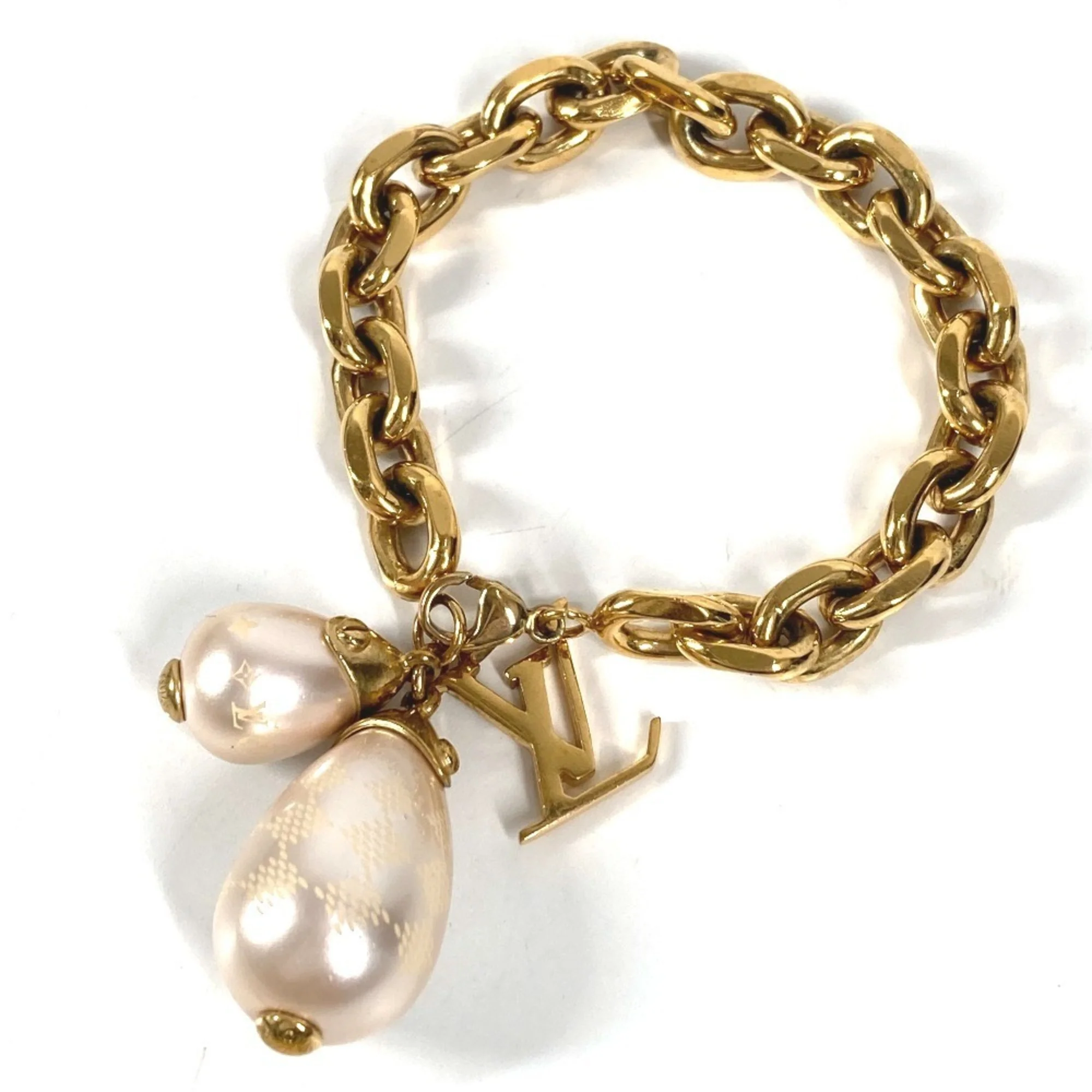 Damier Pearl Bracelet Metal Gold