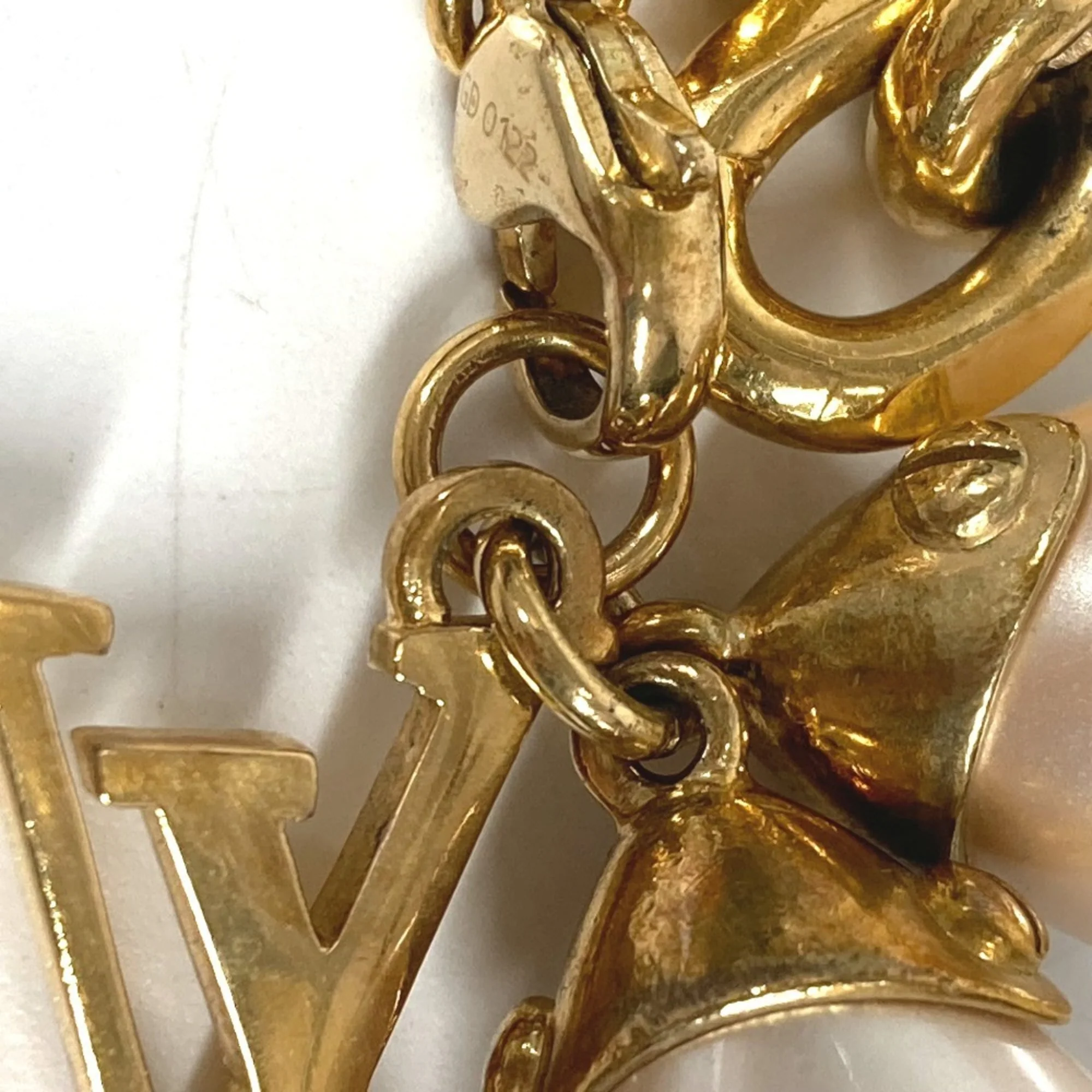 Damier Pearl Bracelet Metal Gold - Image 8