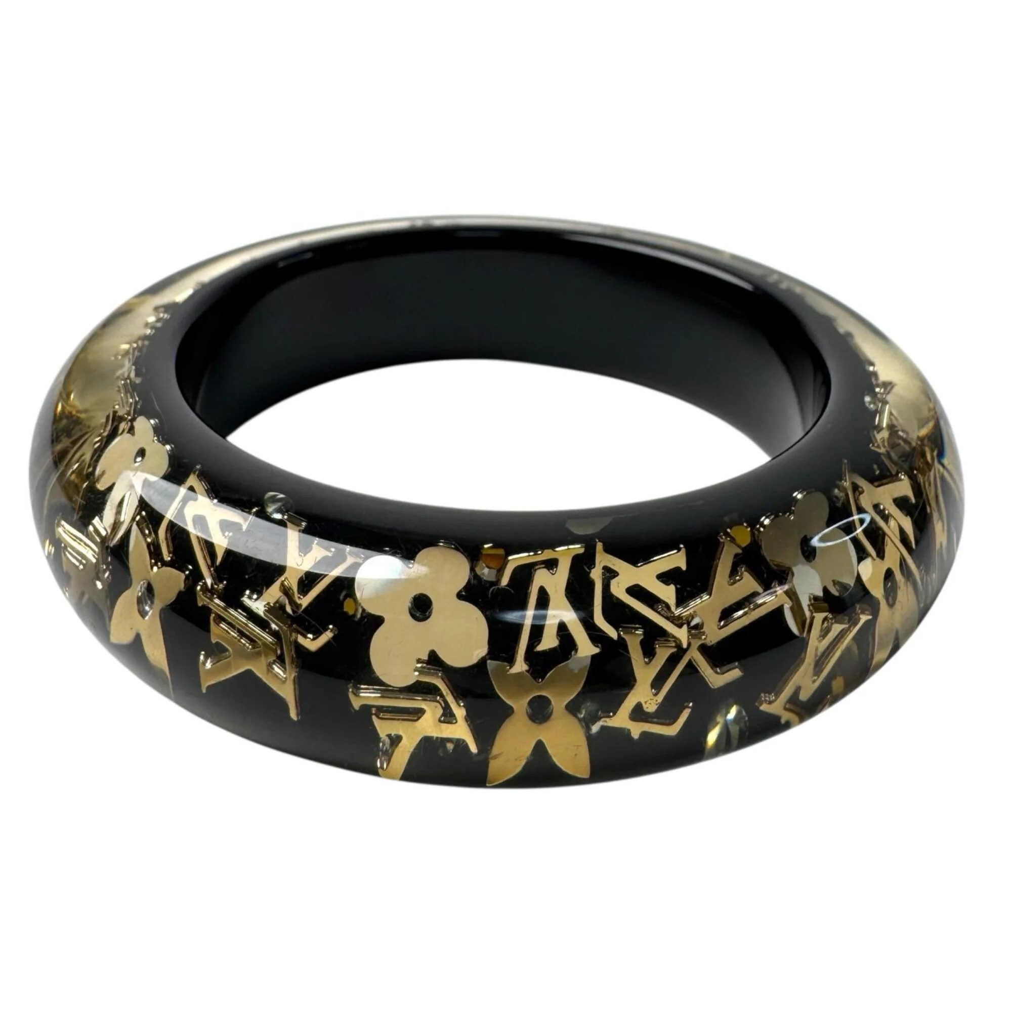 Inclusion GM Bracelet Resin Black and Gold with Swarovski