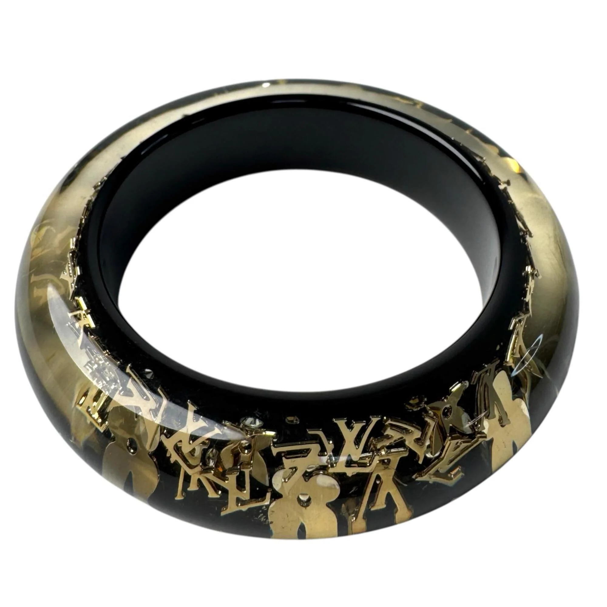 Inclusion GM Bracelet Resin Black and Gold with Swarovski - Image 3
