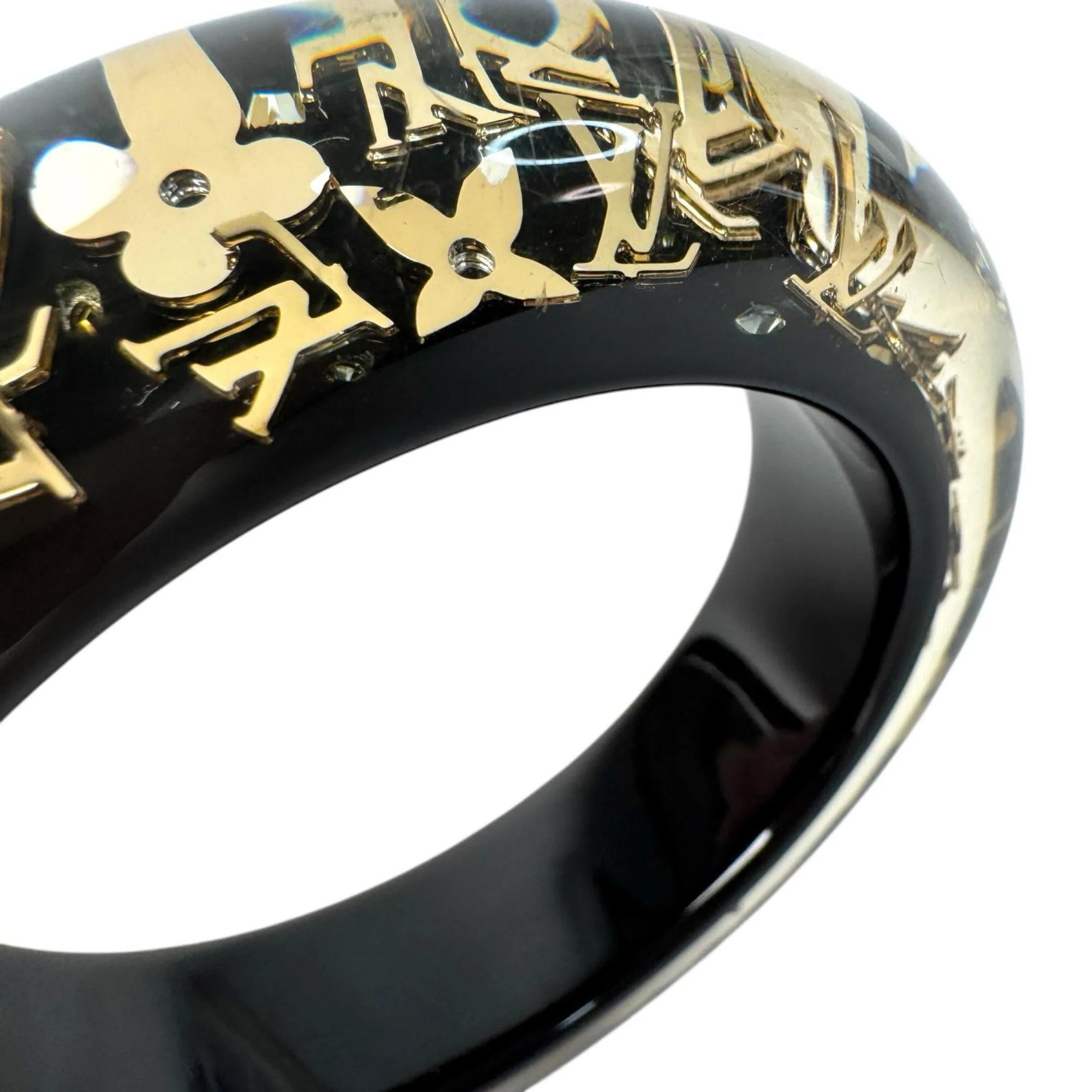 Inclusion GM Bracelet Resin Black and Gold with Swarovski - Image 6