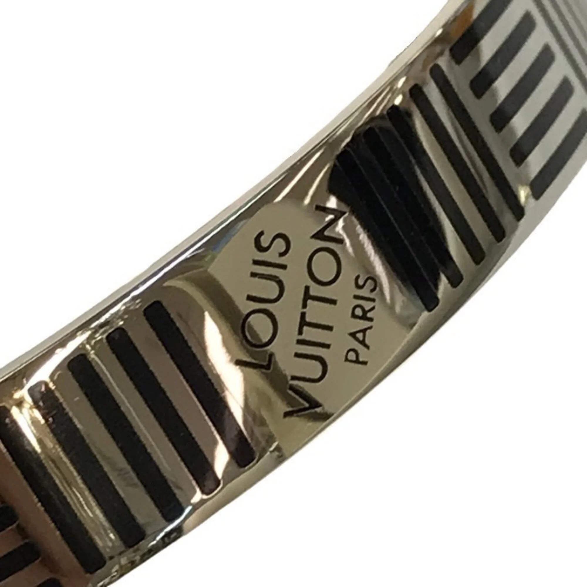 Jonc Damier Bracelet Black and Silver - Image 3