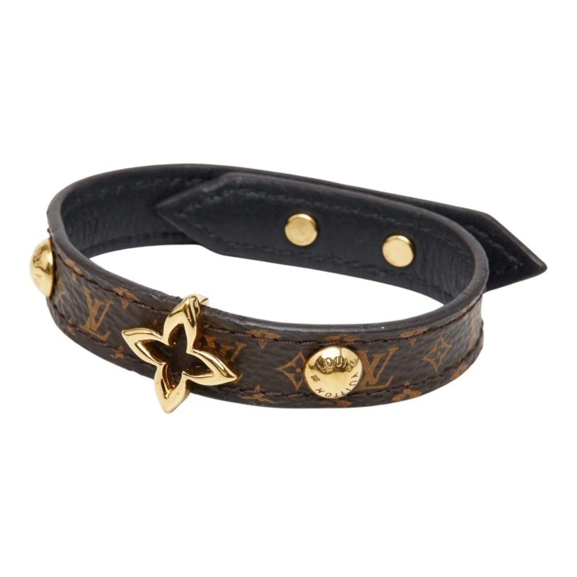 Monogram Bracelet Leather Brown