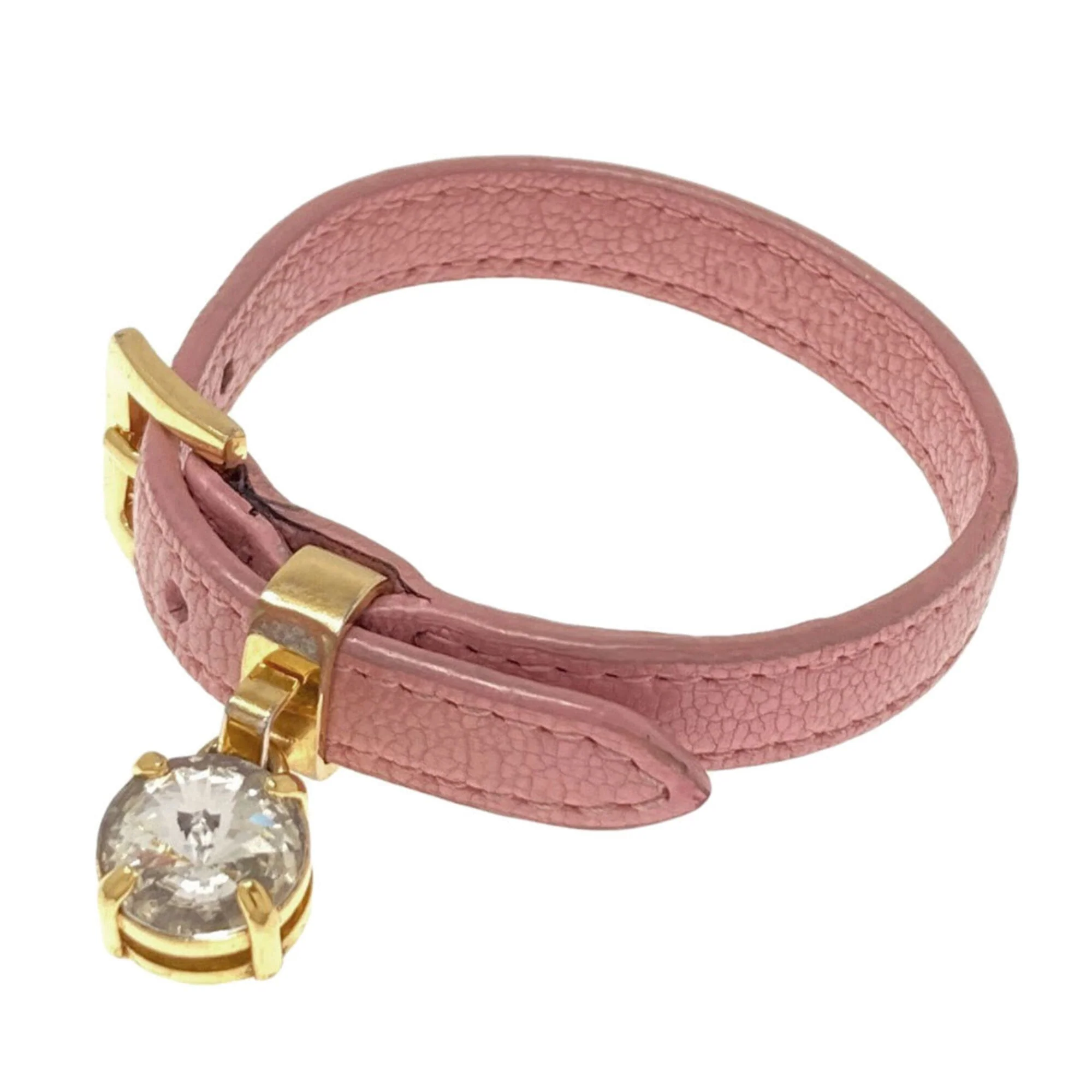 Charm Bracelet Leather and Metal with Rhinestone