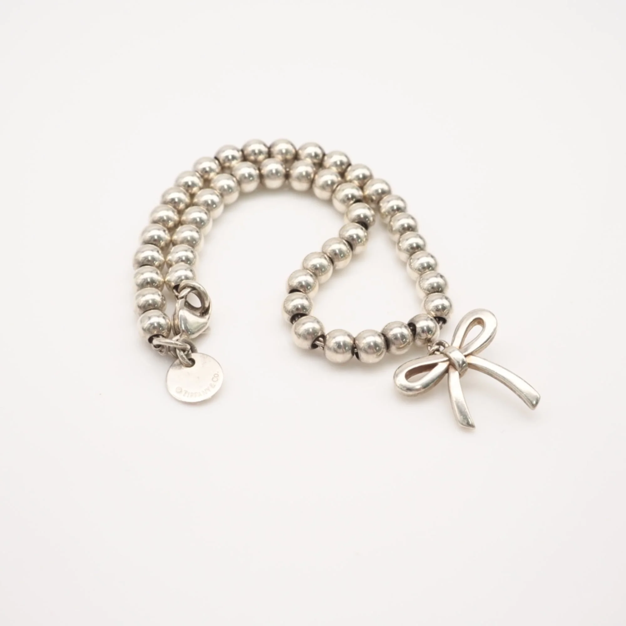 Ball Chain Ribbon Bracelet Sterling Silver - Image 2