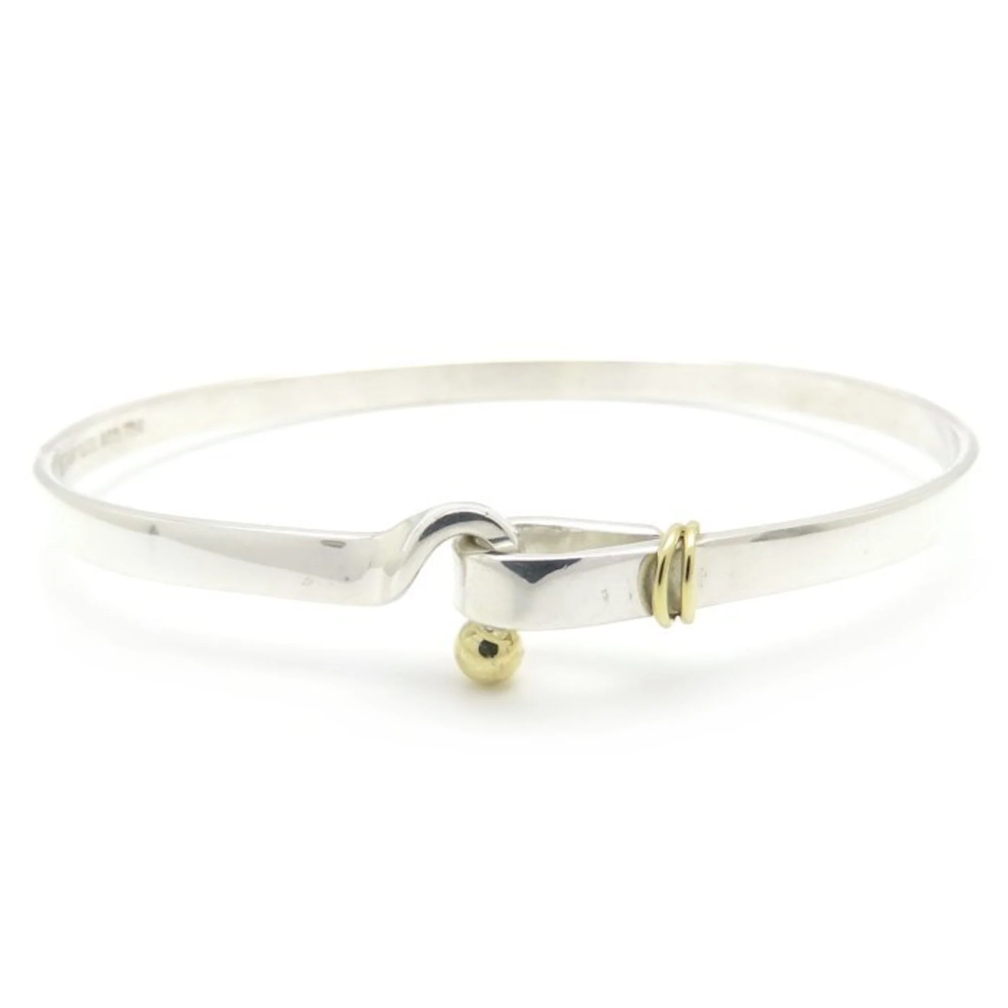 Bangle Bracelet Sterling Silver and 18K Yellow Gold - Image 2