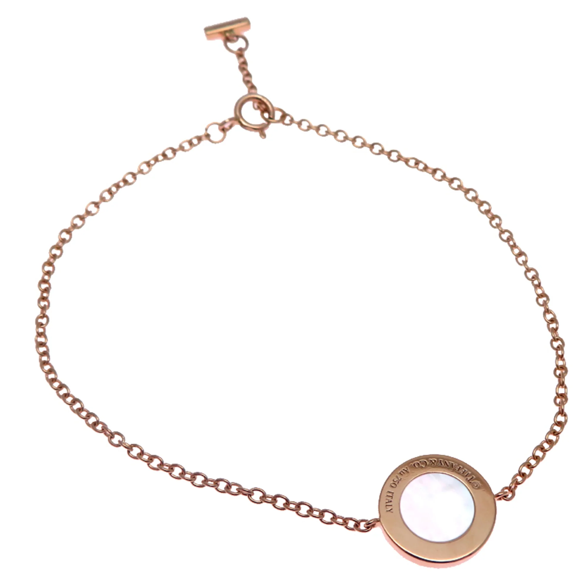 Bracelet 18K Rose Gold with Diamond and Mother of Pearl - Image 3