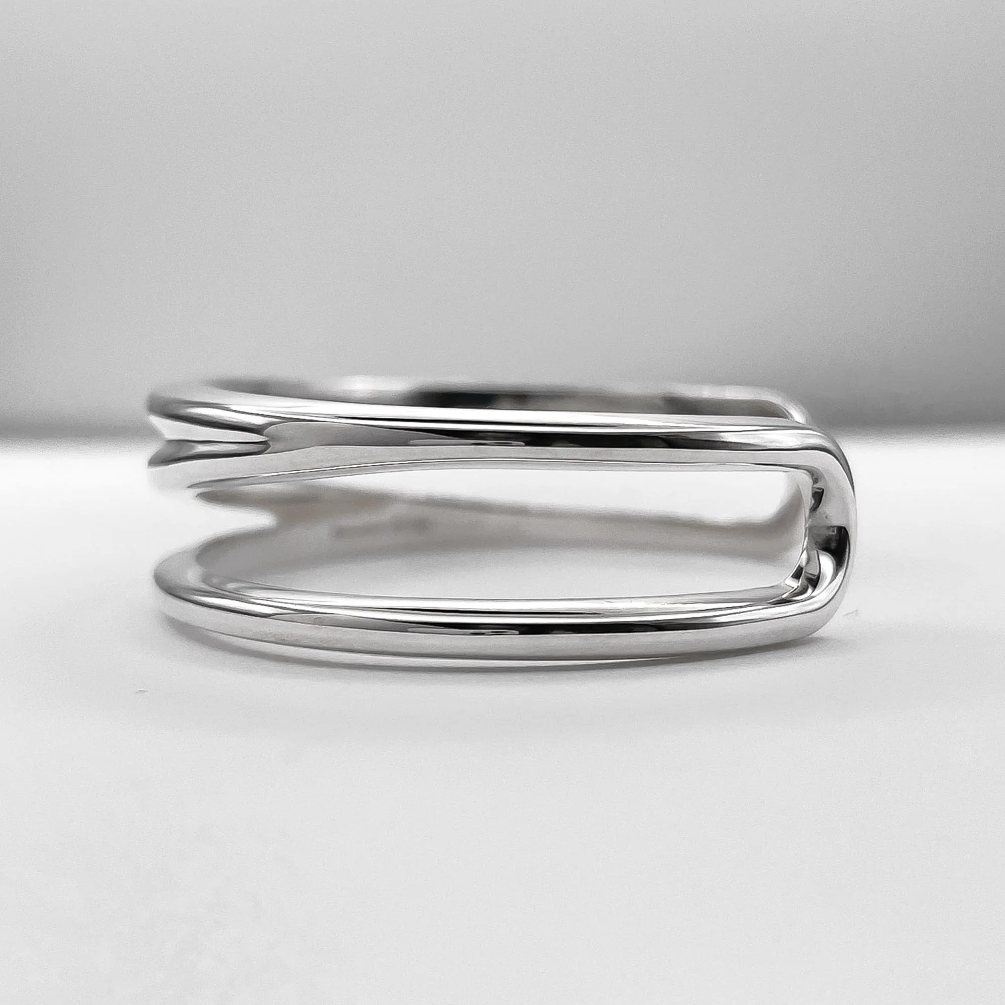 Diagonal Bangle Bracelet Sterling Silver - Image 2
