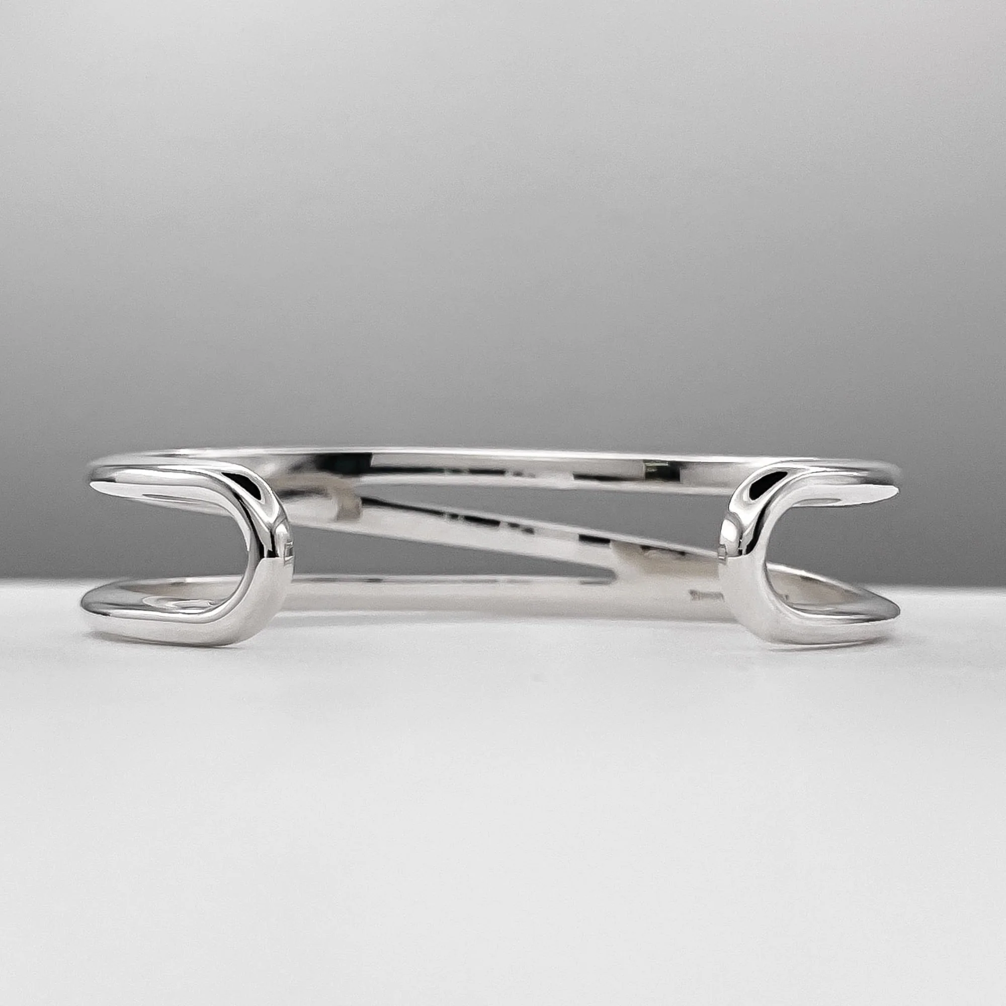 Diagonal Bangle Bracelet Sterling Silver - Image 4